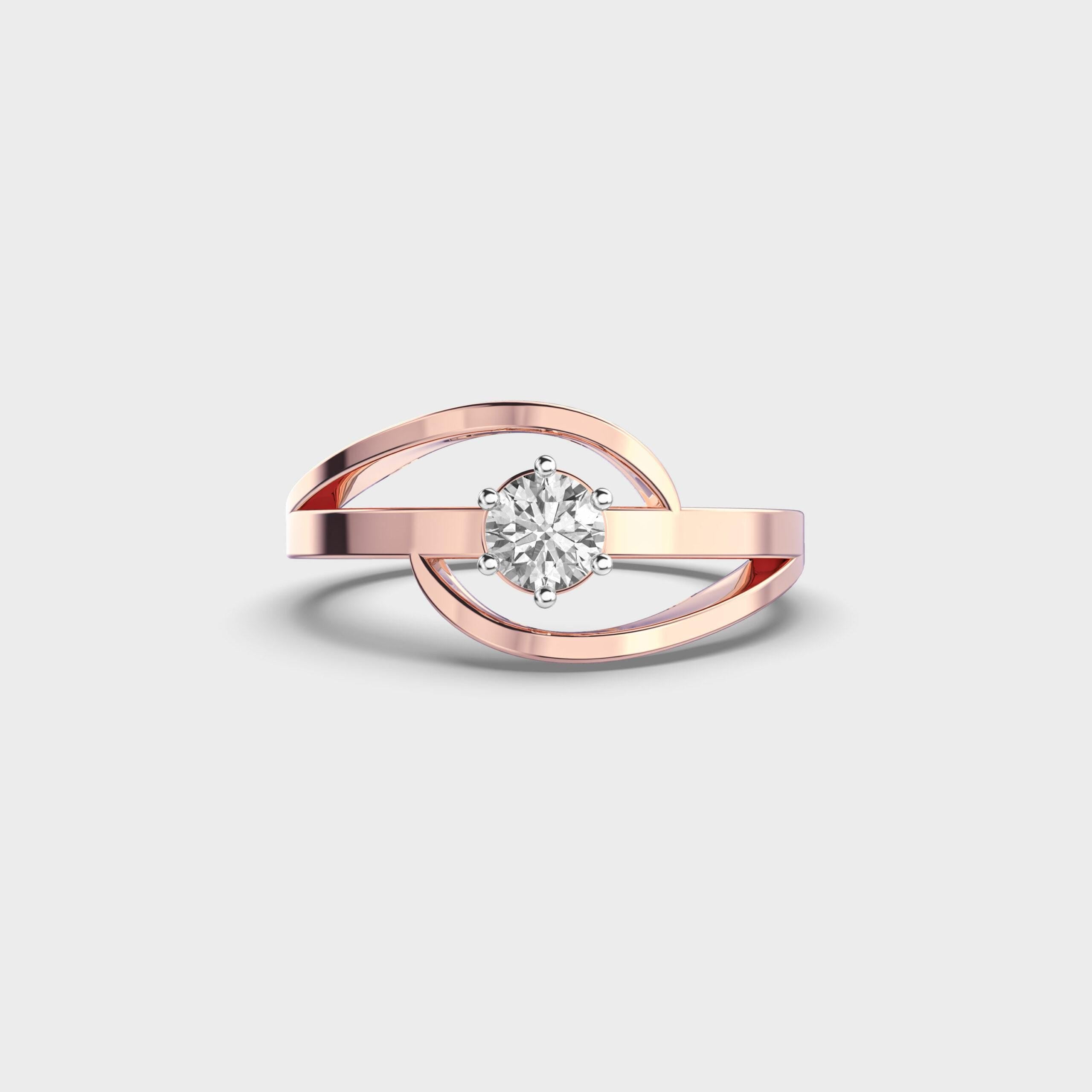 Glam Girl Round Cut Lab-Created Diamond Wedding & Engagement Ring EF VS/SI Clarity 14K Solid Gold