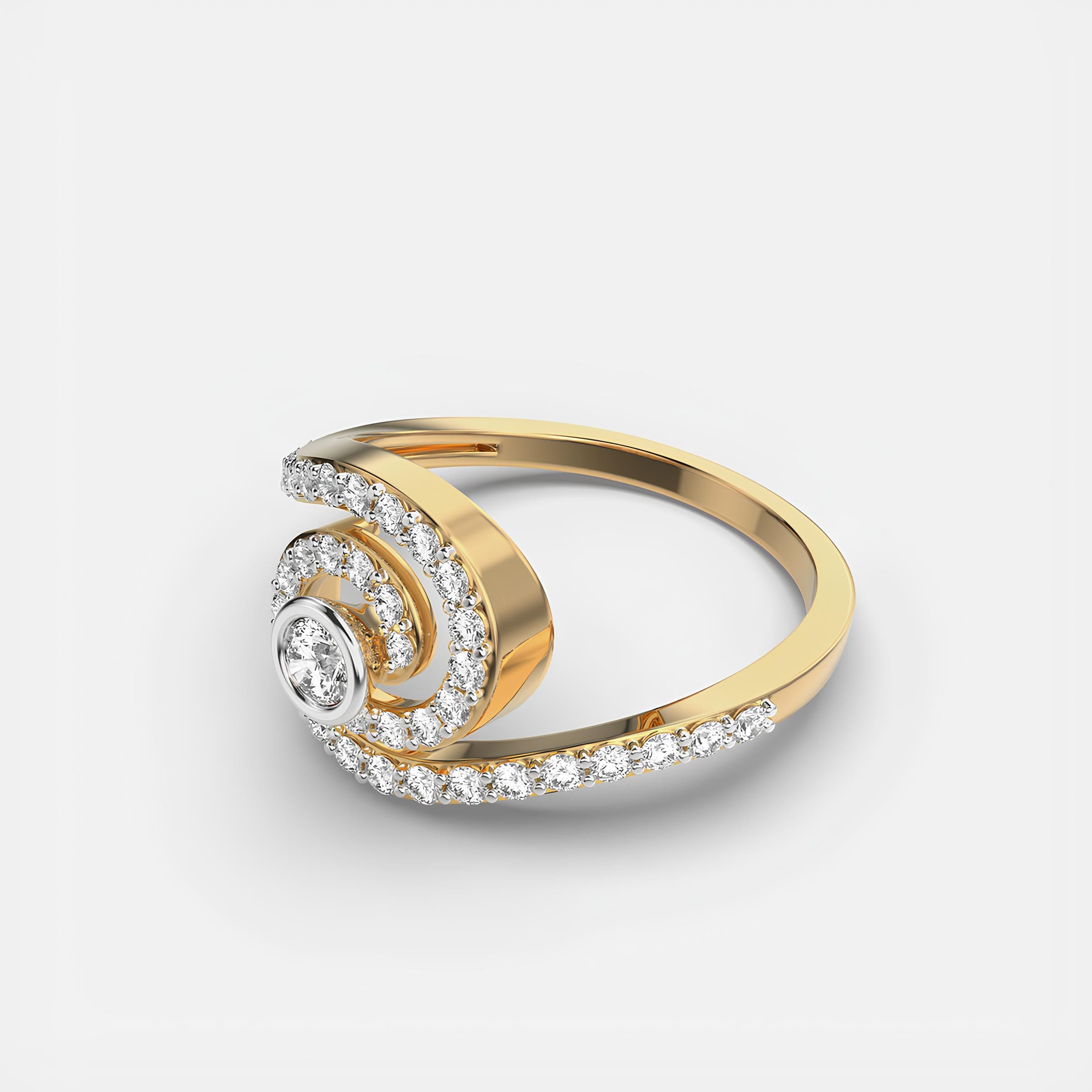 Elegant Half Eternity Wedding Band EF VS/SI Lab-Grown Diamonds in 14K Gold Engagement Ring
