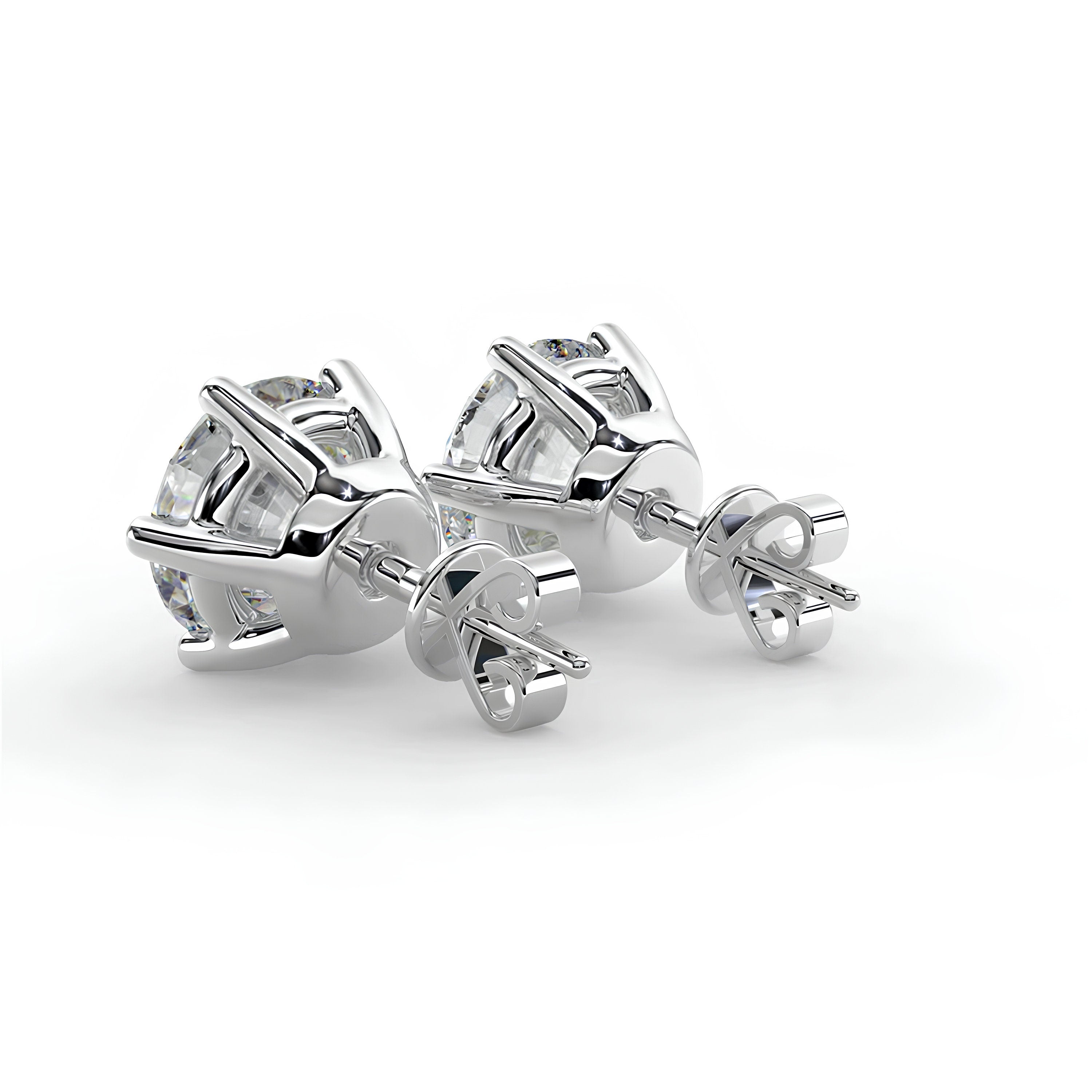 0.25–4.00 Ct Round Cut Lab-Grown Diamond Stud Earrings 6-Prong Wedding Earrings in 14K Gold Birthday & Anniversary Gifts for Women