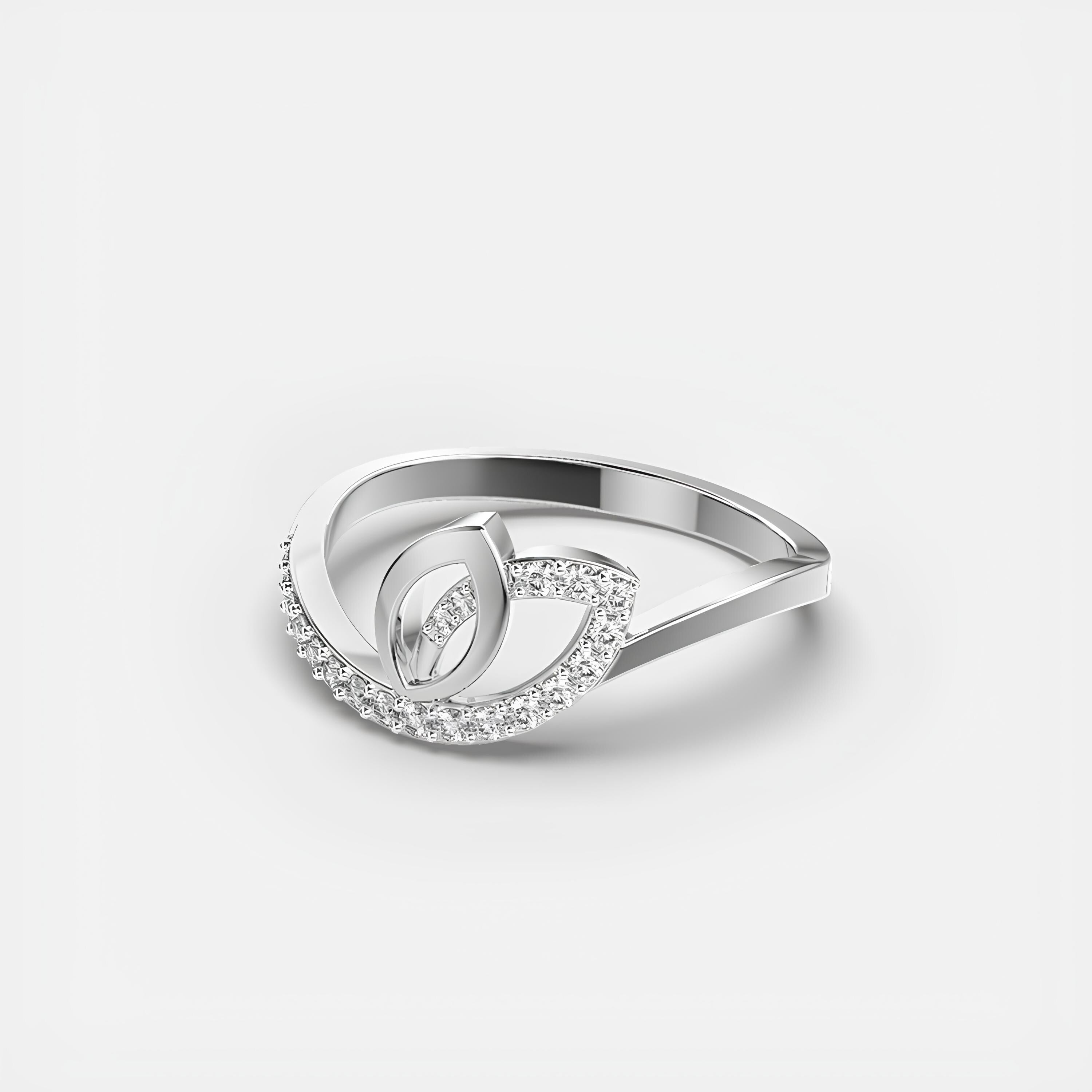 Butterfly Wings EF VS/SI Lab-Created Diamond Half Eternity Wedding Band – 14K Solid Gold