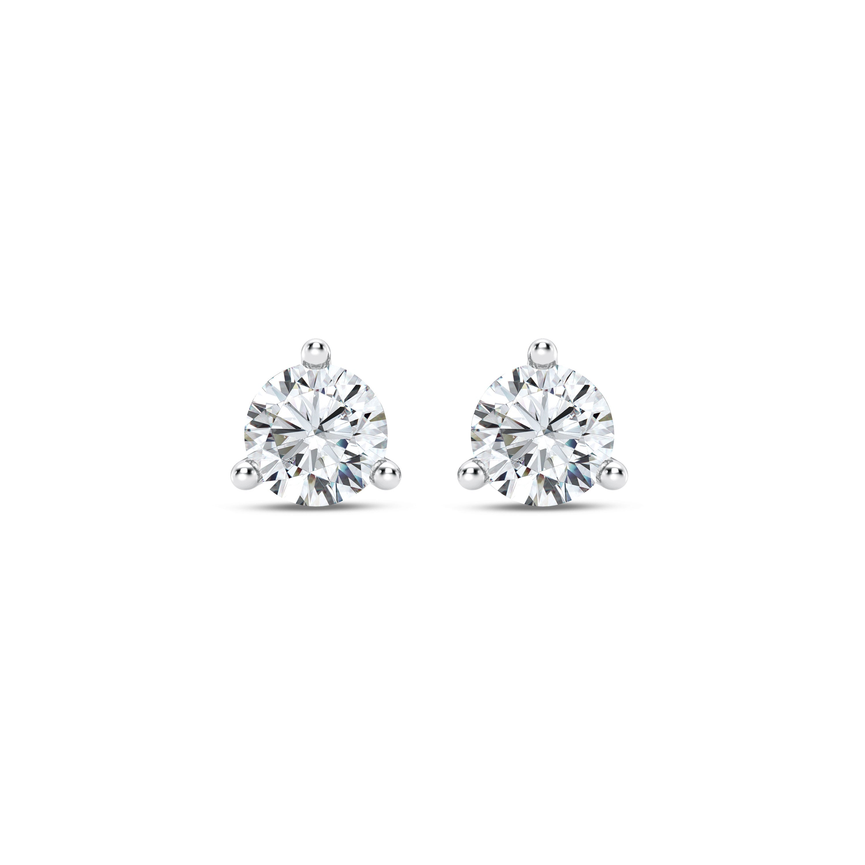 0.25 - 4.00 Carat Round EF VS/SI Lab Grown Diamond Martini Stud Earrings Elegant 14K Gold