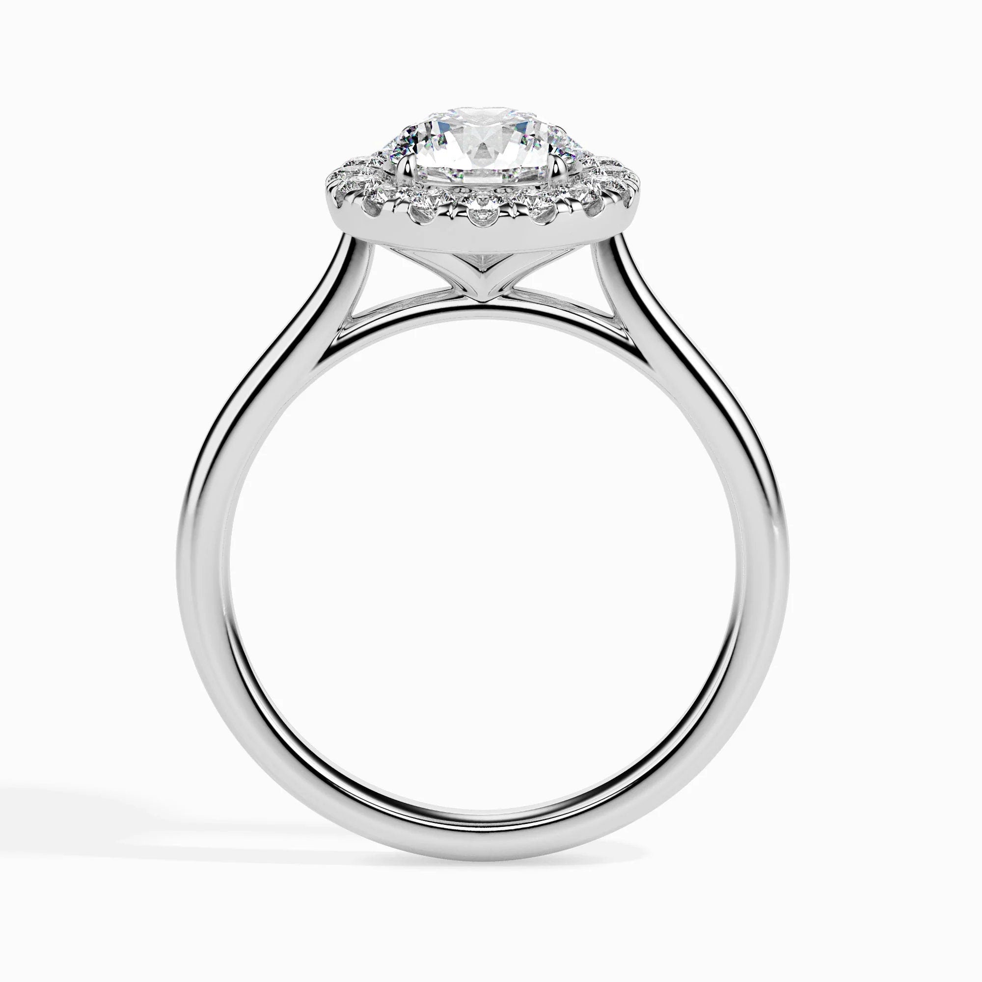 1.00 CT Certified Lab-Grown Diamond Bold Halo Engagement Ring – 14K Real Gold Wedding Ring with Conflict-Free Diamonds