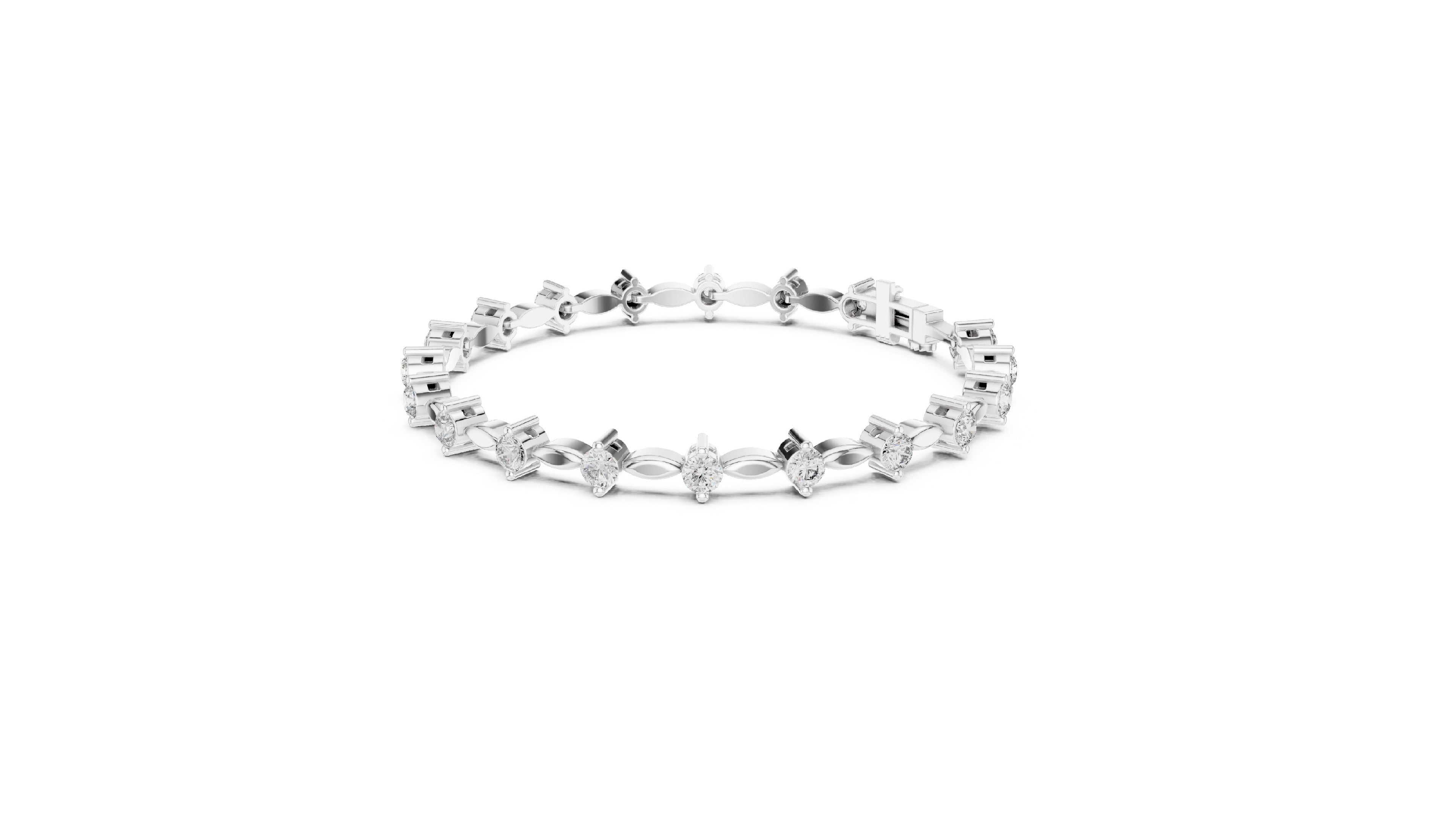 2.09 CT EF VS/SI Lab Grown Certified Round Cut Diamond Tennis Wedding Bracelet For Women's 14K Rose Gold