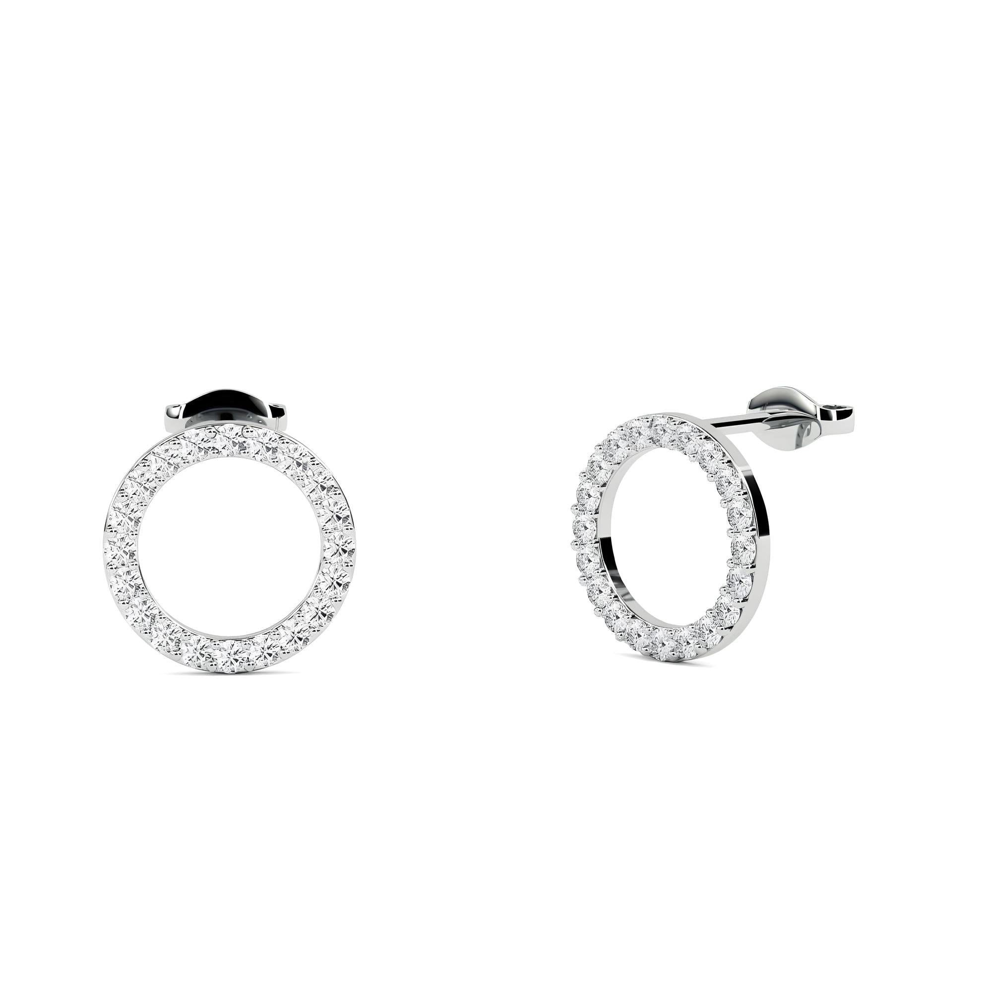 0.40 CTW Round Cut EF VS/SI Lab-Grown Diamond Circle Stud Earrings 14K Gold Diamond Studs