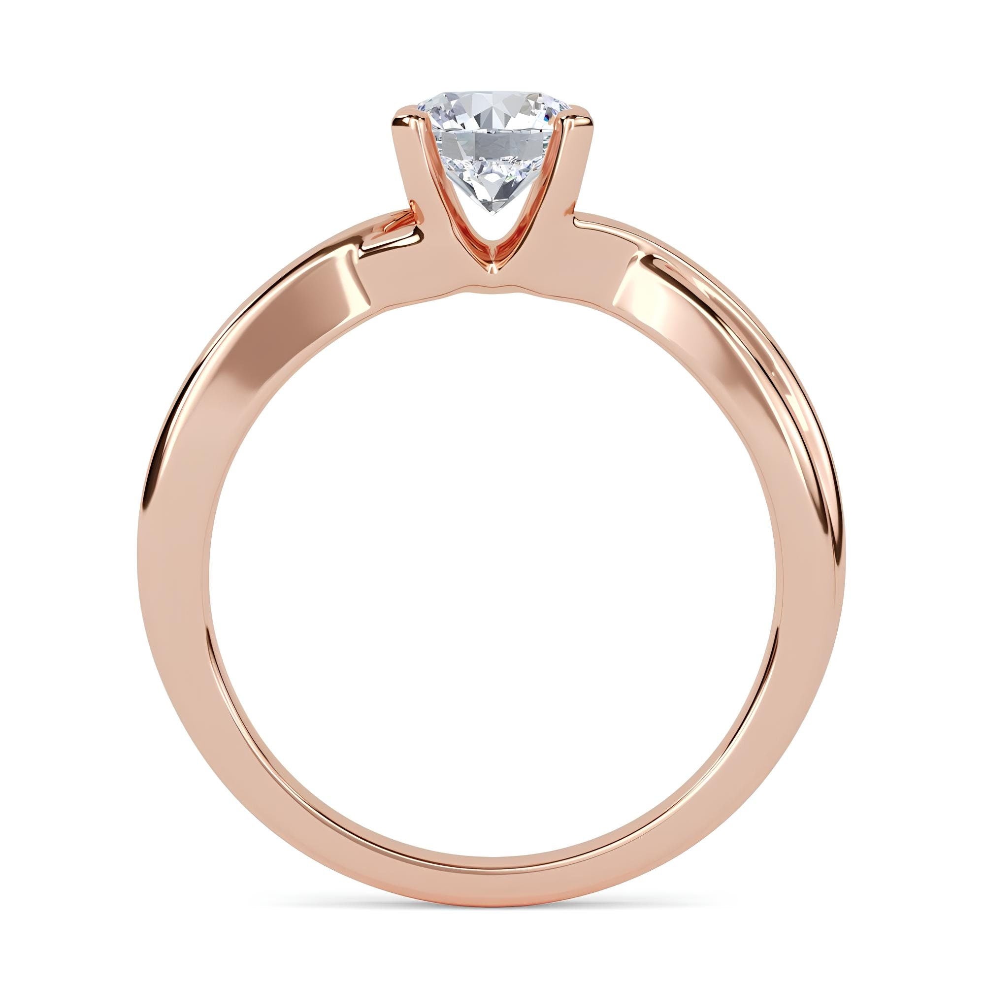 Exquisite Round Cut EF VS/SI Lab-Grown Diamond Solitaire Ring – Certified, Conflict-Free Diamond in 14K Solid Gold | Ideal for Engagements & Weddings