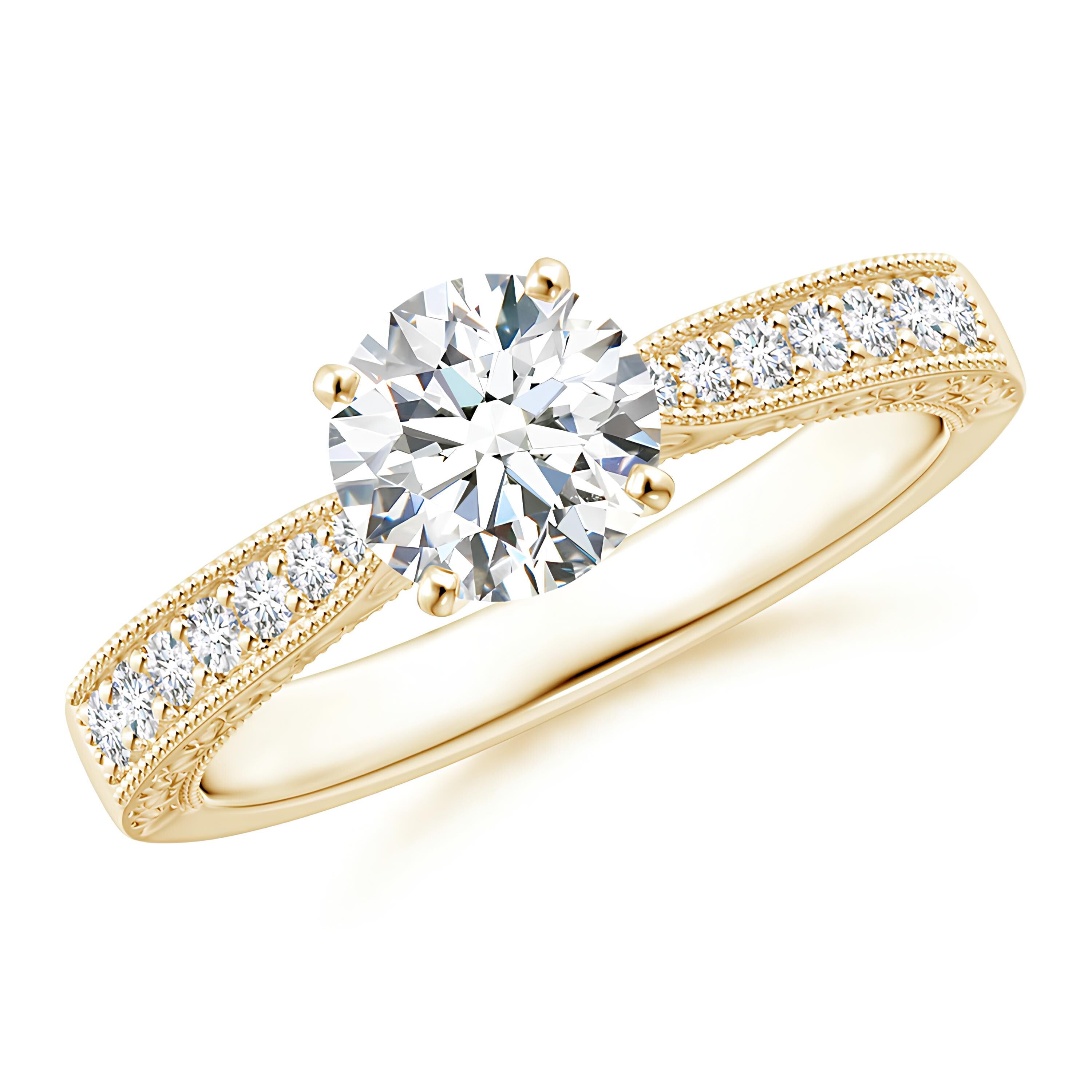 Elegant Half Eternity Diamond Ring EF VS/SI Lab-Created Diamond Wedding Band & Engagement Ring for Women in 14K Solid Gold