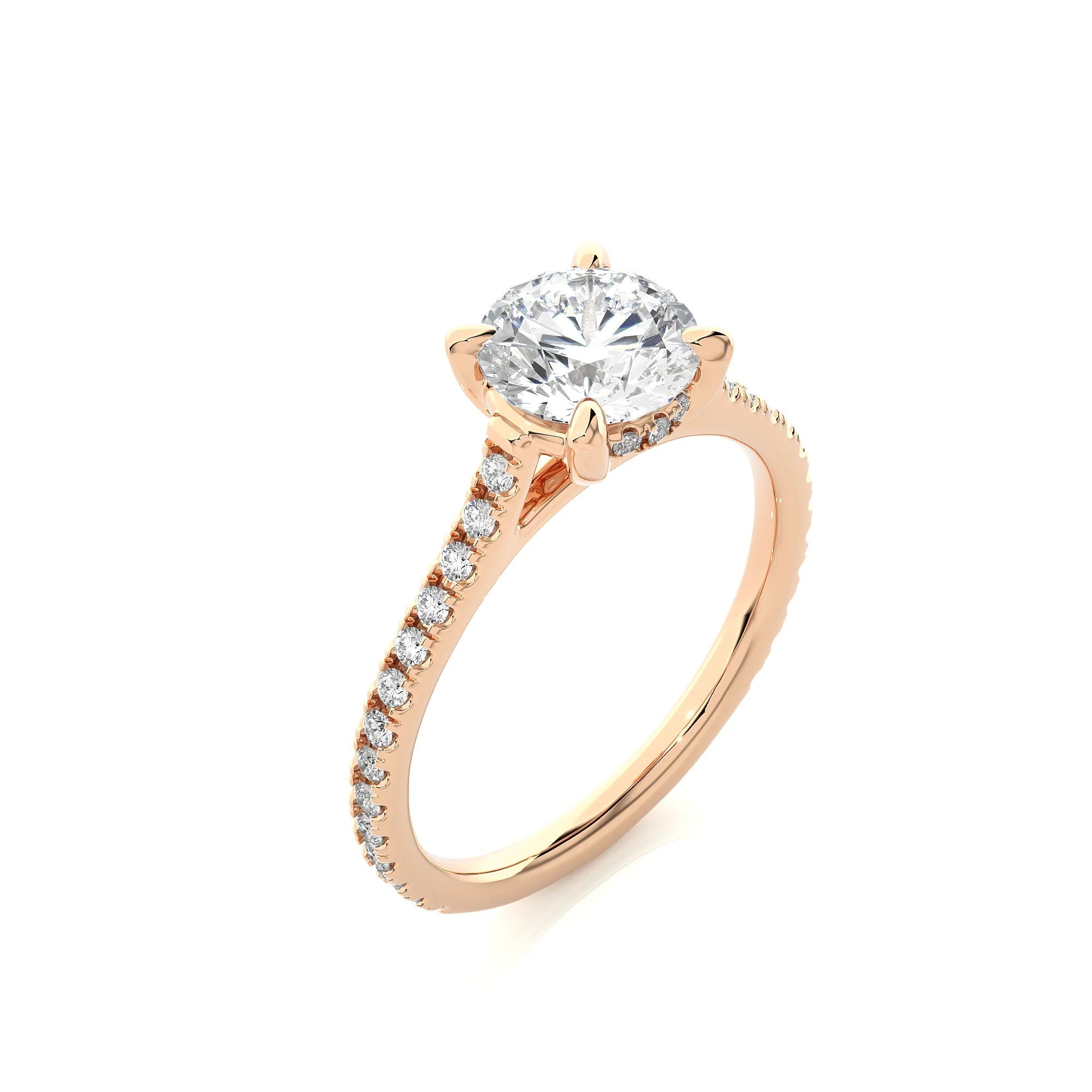 1.30 Ct EF VS/SI Certified Lab Grown Diamond Solitaire Engagement Ring / 14K Real Gold / Conflict-Free Lab-Grown Diamond