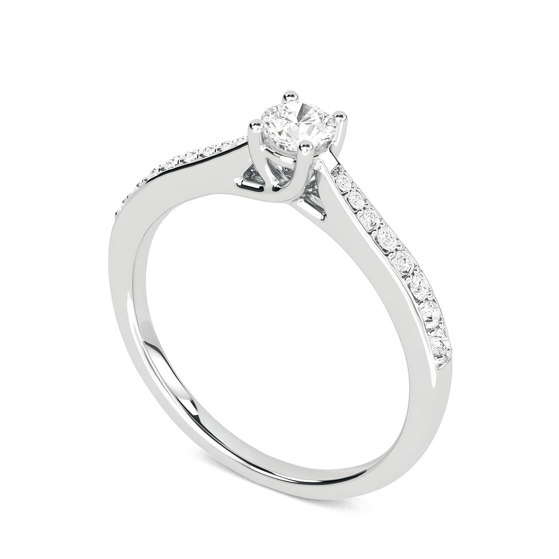 0.50 CT Round Brilliant Cut Lab-Grown Diamond Solitaire Engagement Ring – EF VS/SI CVD Diamond in 14K Gold, Elegant Wedding Ring for Her