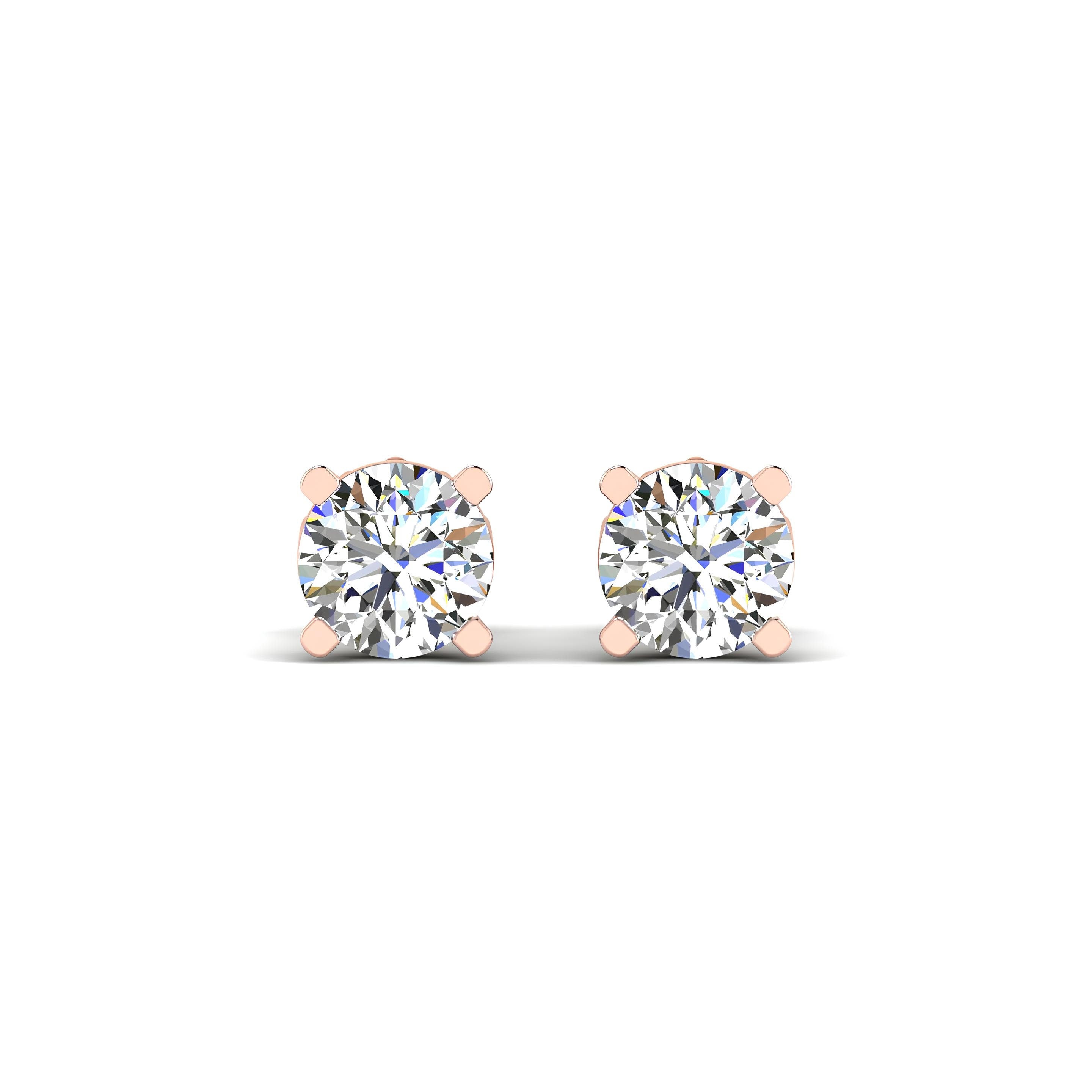 0.25 - 4.00 Carat Round Cut Lab Grown Diamond Wedding Earrings, Round Diamond Studs, Stud Earrings for Women, Birthday / Anniversary Gifts