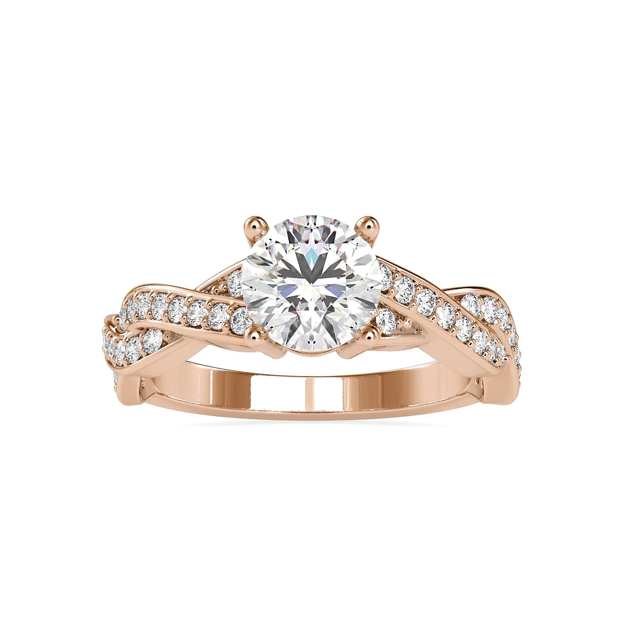 Certified Lab-Grown Diamond Solitaire Engagement Ring – 0.25 to 2.00 Ct EF VS/SI in 14K Real Gold Infinity Design
