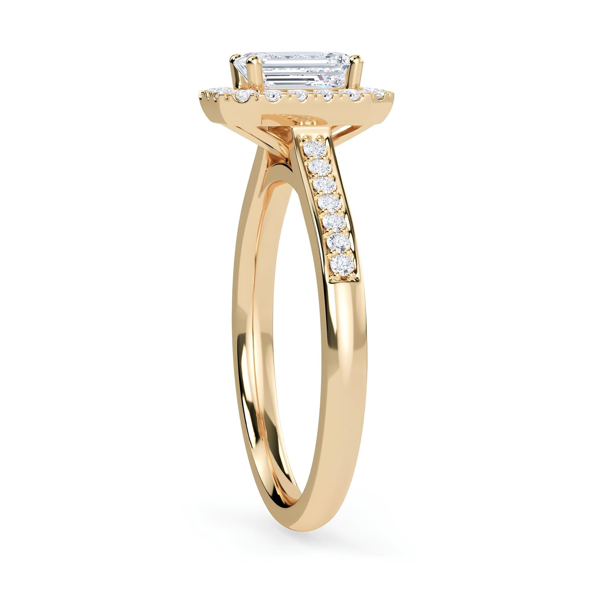 Sparkling Emerald Halo Engagement Ring – 1.00 CT EF VS/SI IGI Certified Lab-Grown Diamond in 14K Gold