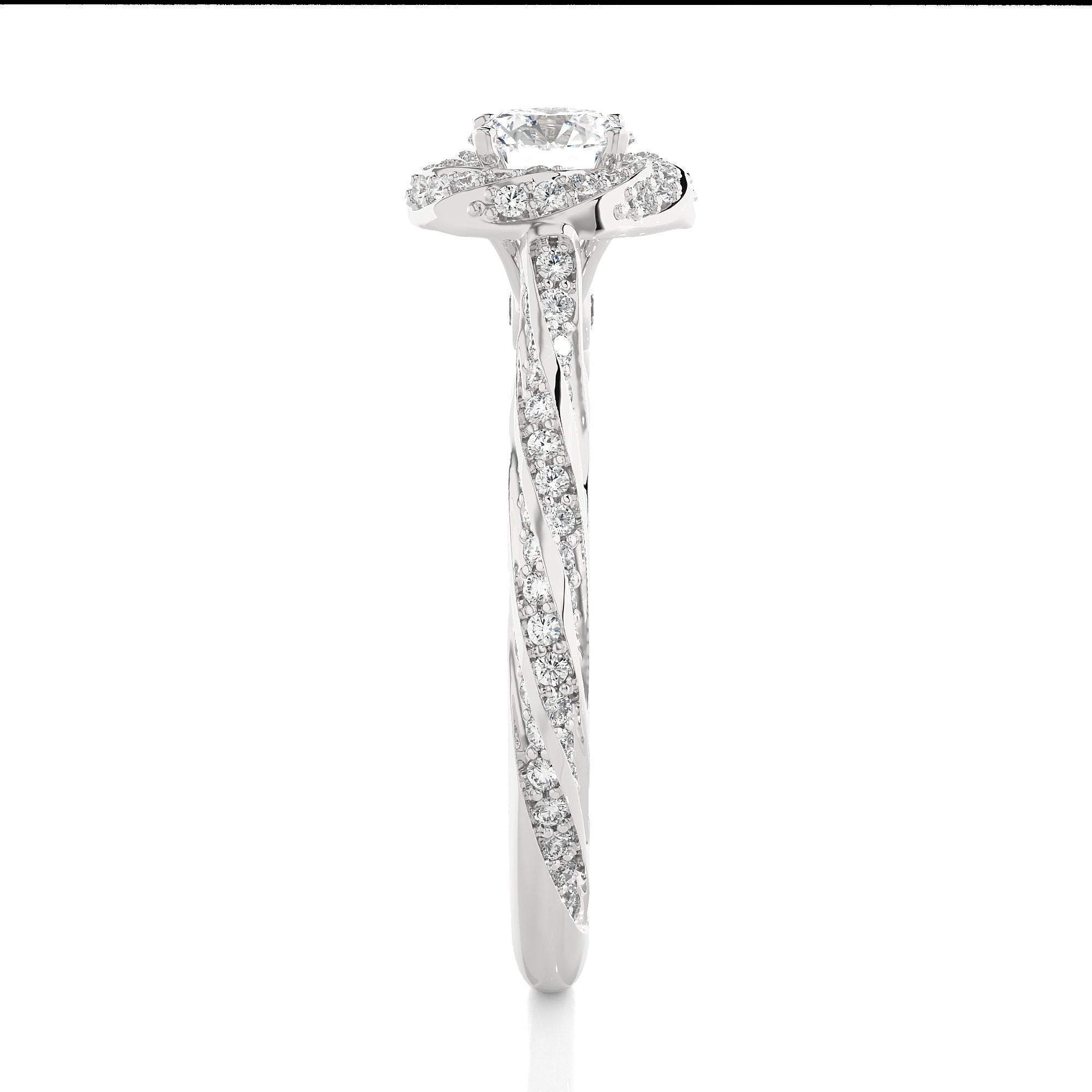 Vintage-Inspired Wedding Ring – 1.00 CT Certified EF VS/SI Lab-Grown Diamond Twisted Halo Engagement Ring | 14K Solid Gold Anniversary or Promise Ring