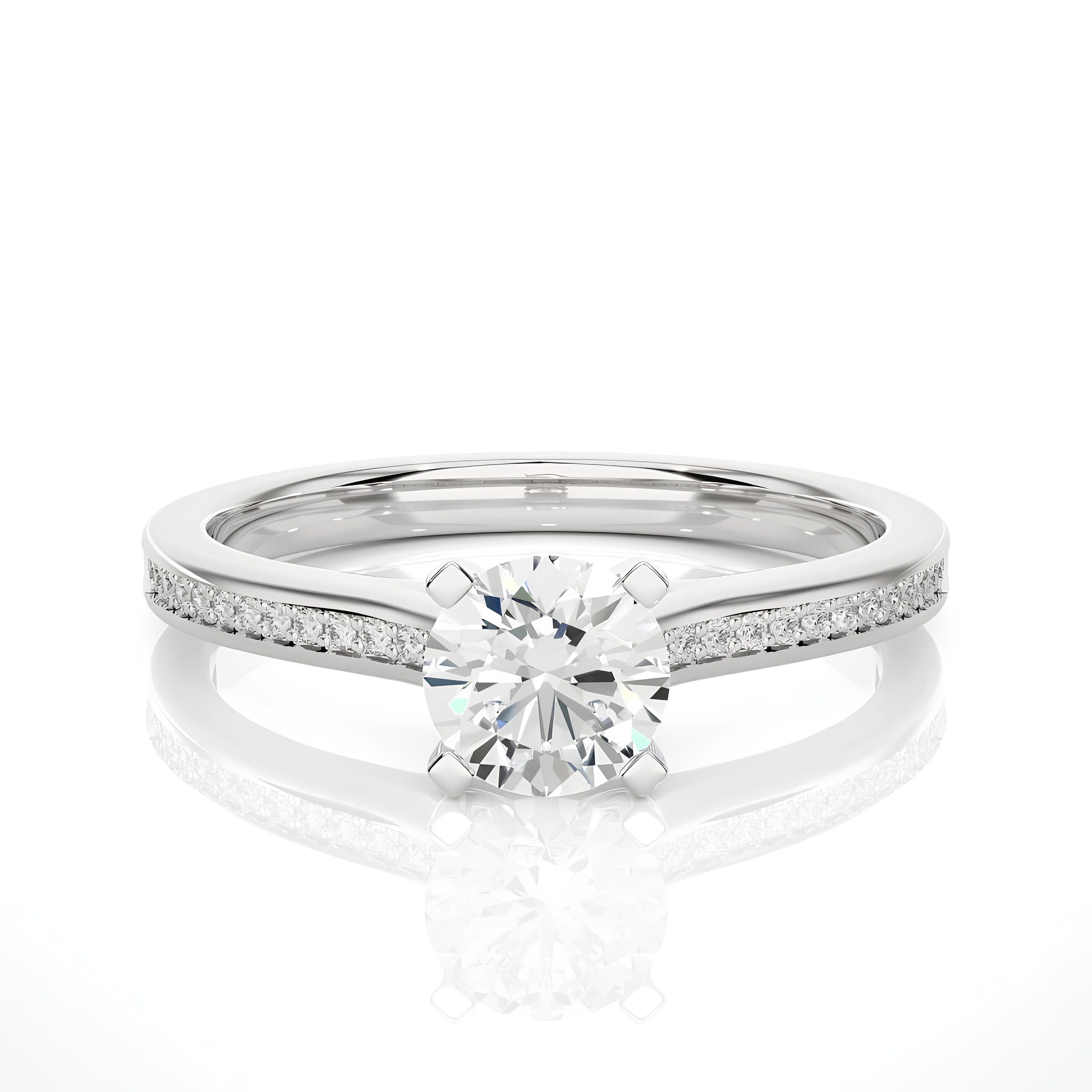 1.00 Ct IGI Certified EF VS/SI Lab-Grown Diamond Solitaire Engagement Ring – Set in 14K Gold or Platinum – Elegant Wedding & Anniversary Gift