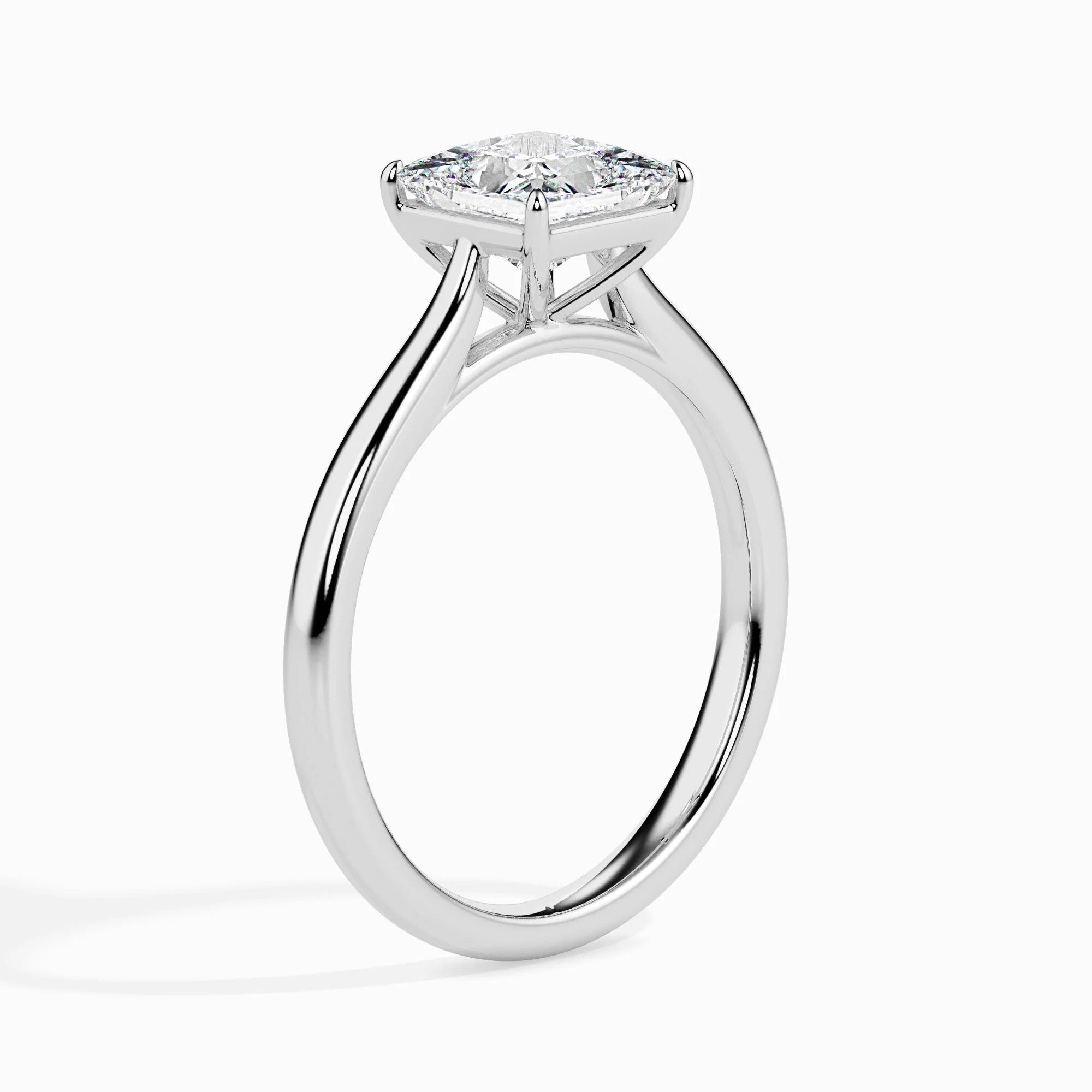 Certified 1.00 Ct Lab Grown Princess Diamond Solitaire Engagement Ring / Conflict Free G SI Lab-Grown Diamond 18k Real Gold Anniversary Ring