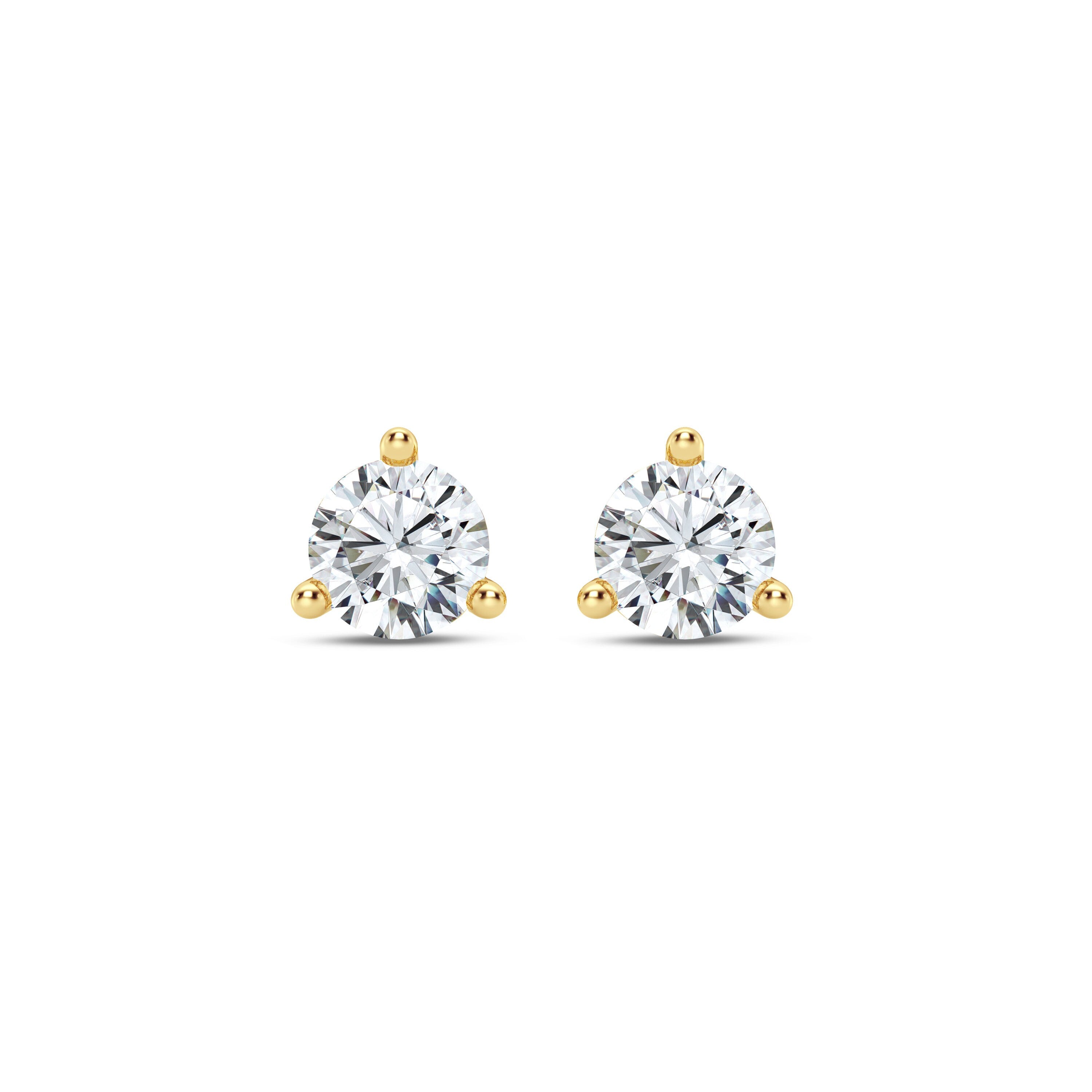 0.25 - 4.00 Carat Round EF VS/SI Lab Grown Diamond Martini Stud Earrings Elegant 14K Gold