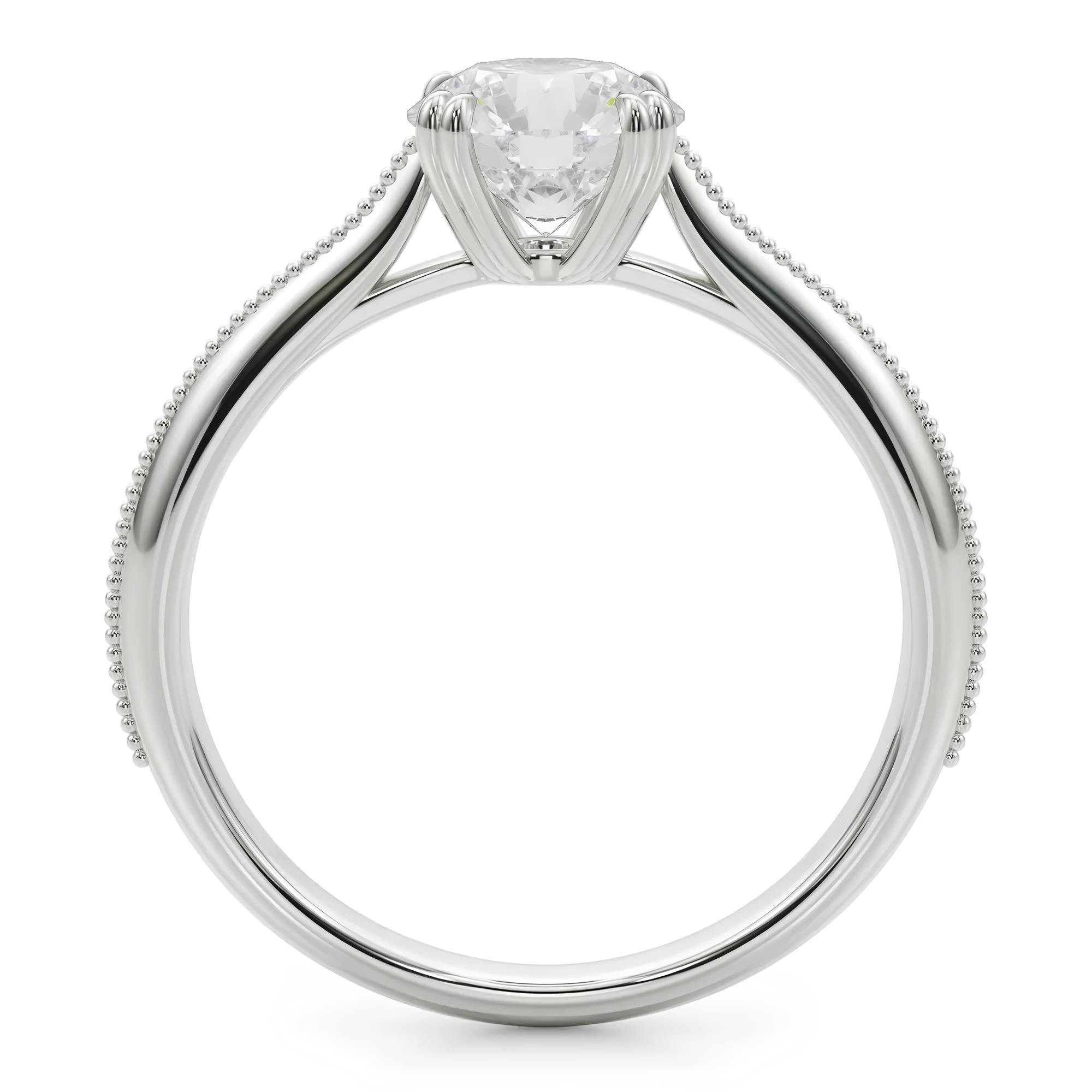 Polly Vintage Ring IGI Certified 0.25 - 2.00 Ct Lab Grown Diamond Solitaire Engagement Ring / 14K Real Gold Ring / Diamonds Wedding Rings