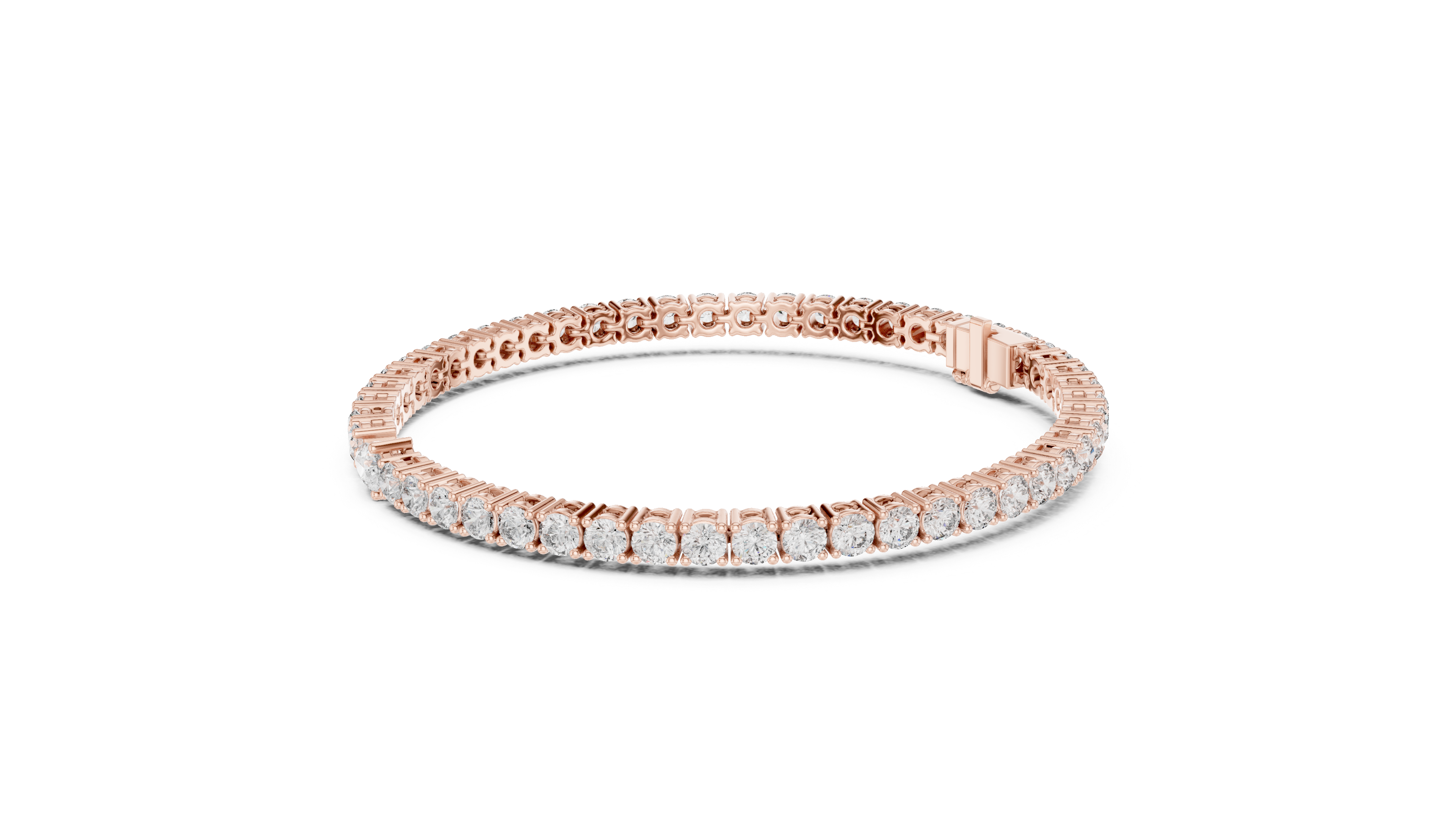 5.75CT EF VS/SI Lab Grown Round Certified Diamond Tennis Wedding Bracelet For Women's 14K White Gold