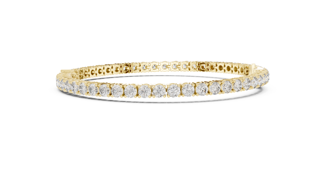 5.75CT EF VS/SI Lab Grown Round Certified Diamond Tennis Wedding Bracelet For Women's 14K White Gold
