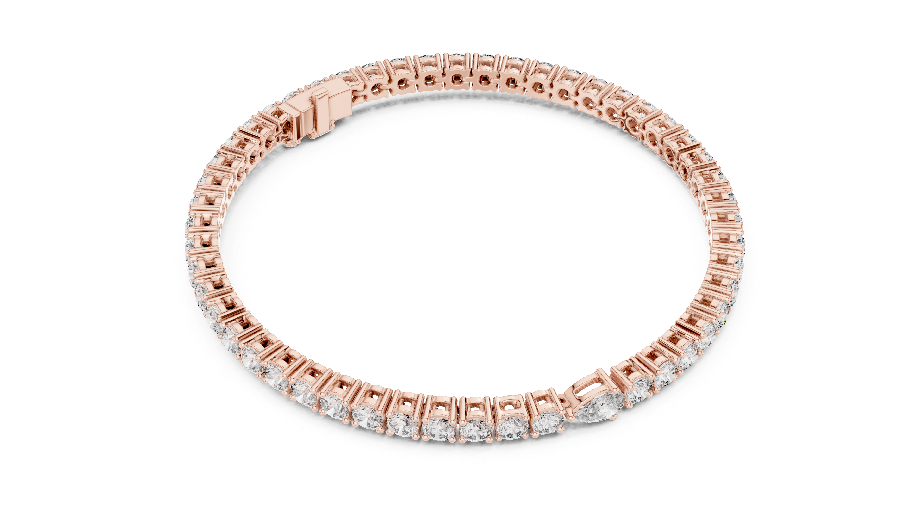 5.75CT EF VS/SI Lab Grown Round Certified Diamond Tennis Wedding Bracelet For Women's 14K White Gold
