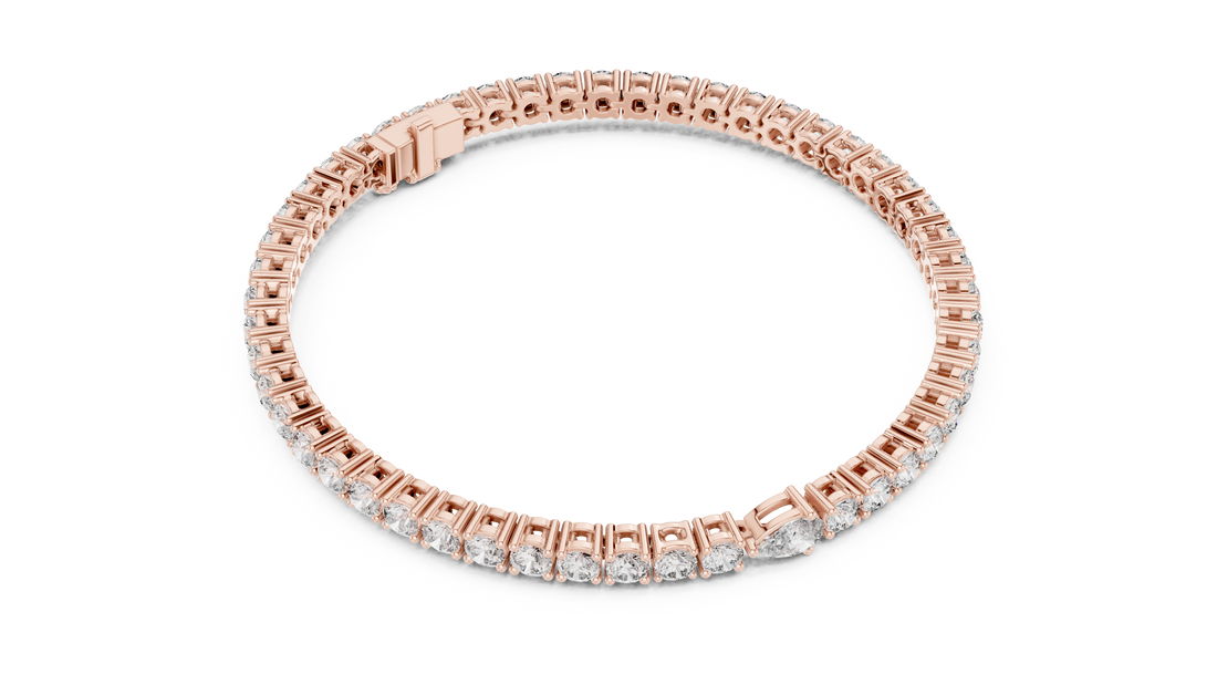 5.75CT EF VS/SI Lab Grown Round Certified Diamond Tennis Wedding Bracelet For Women's 14K White Gold