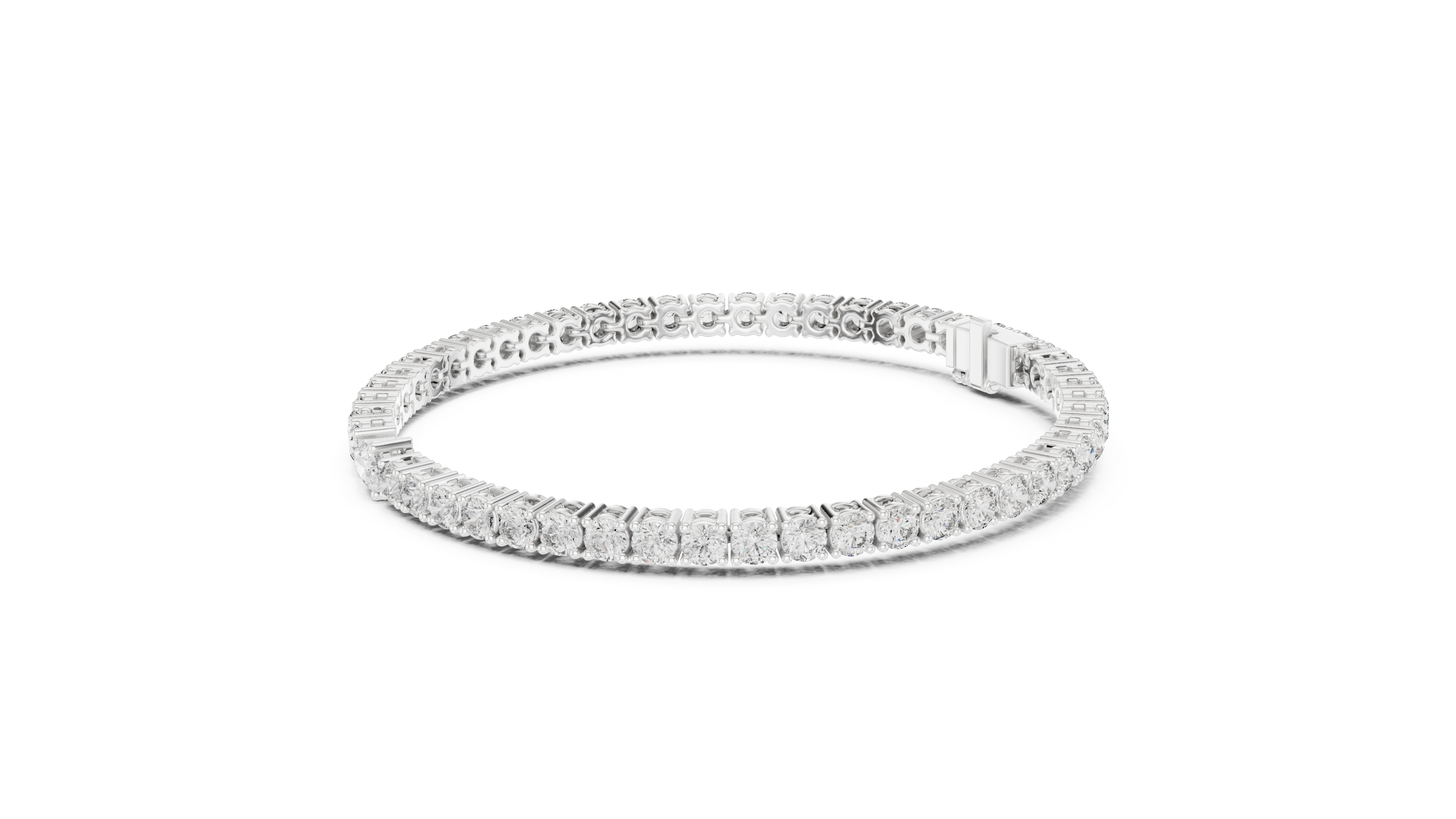 5.75CT EF VS/SI Lab Grown Round Certified Diamond Tennis Wedding Bracelet For Women's 14K White Gold