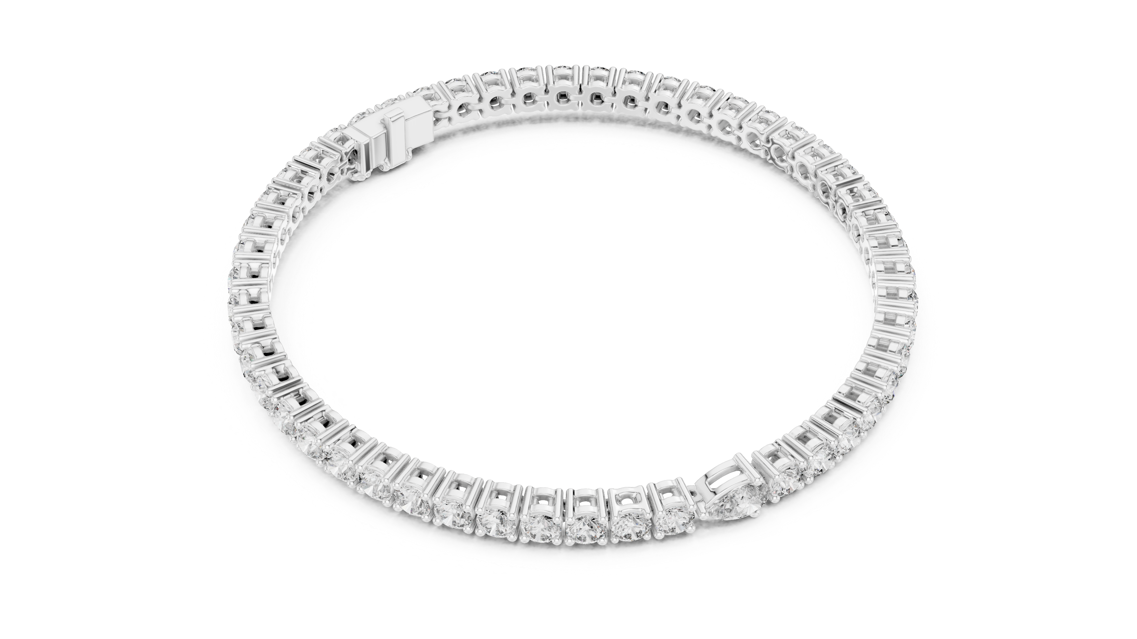 5.75CT EF VS/SI Lab Grown Round Certified Diamond Tennis Wedding Bracelet For Women's 14K White Gold