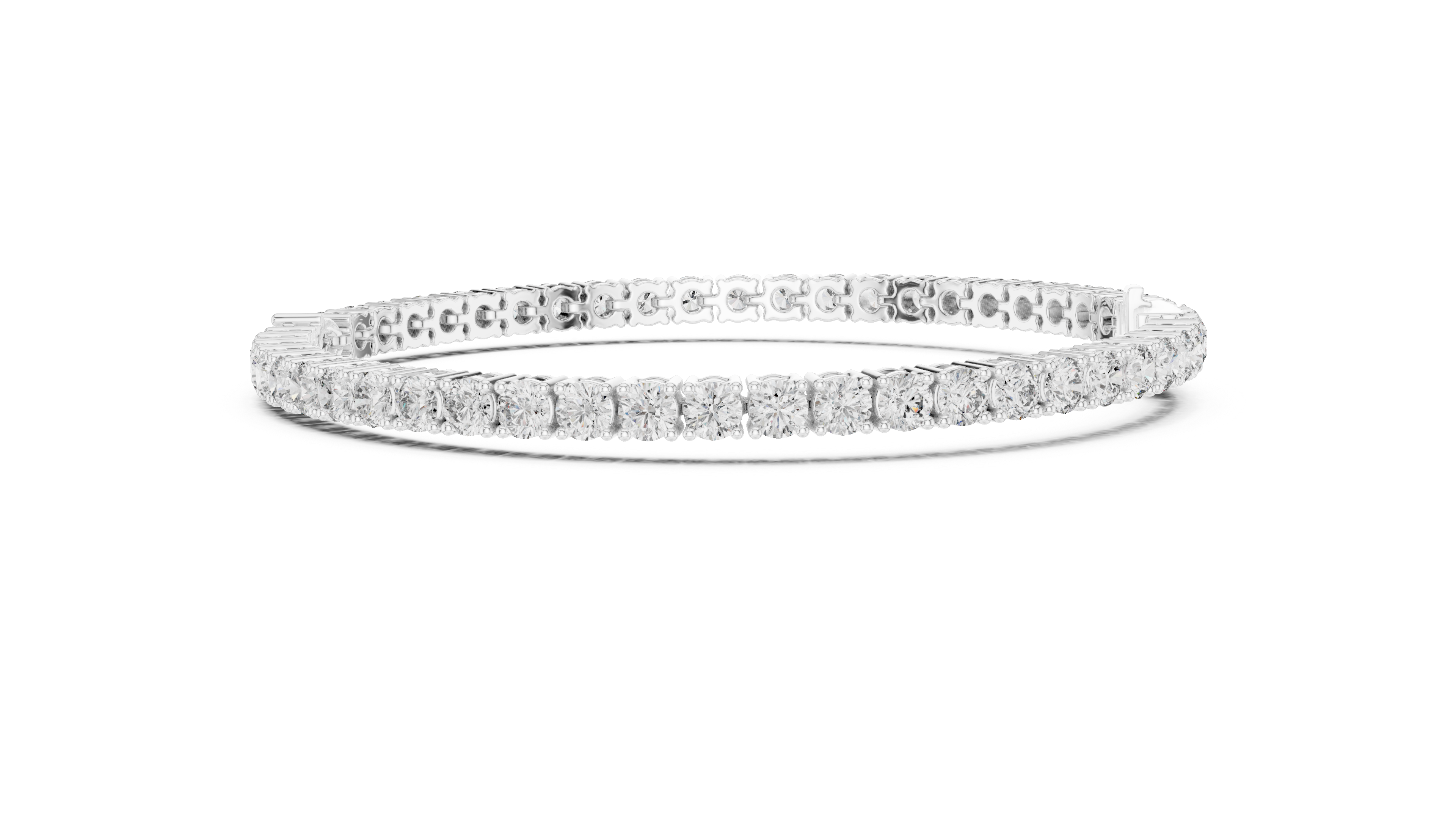 5.75CT EF VS/SI Lab Grown Round Certified Diamond Tennis Wedding Bracelet For Women's 14K White Gold