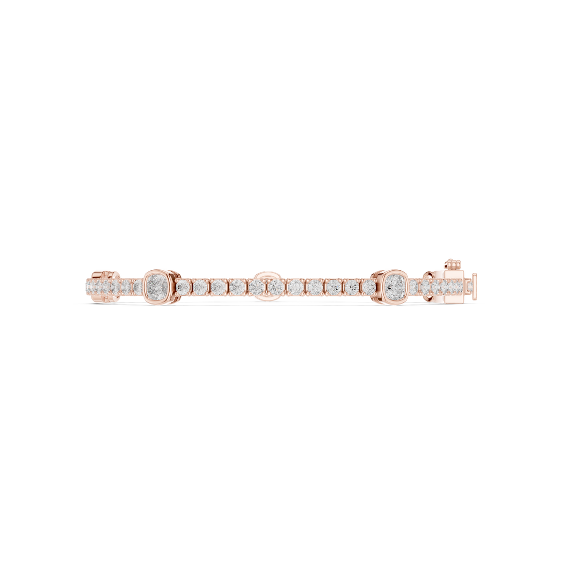 4.42CT EF VS/SI Lab Grown Round Certified Diamond Tennis Wedding Bracelet For Women's 14K White Gold