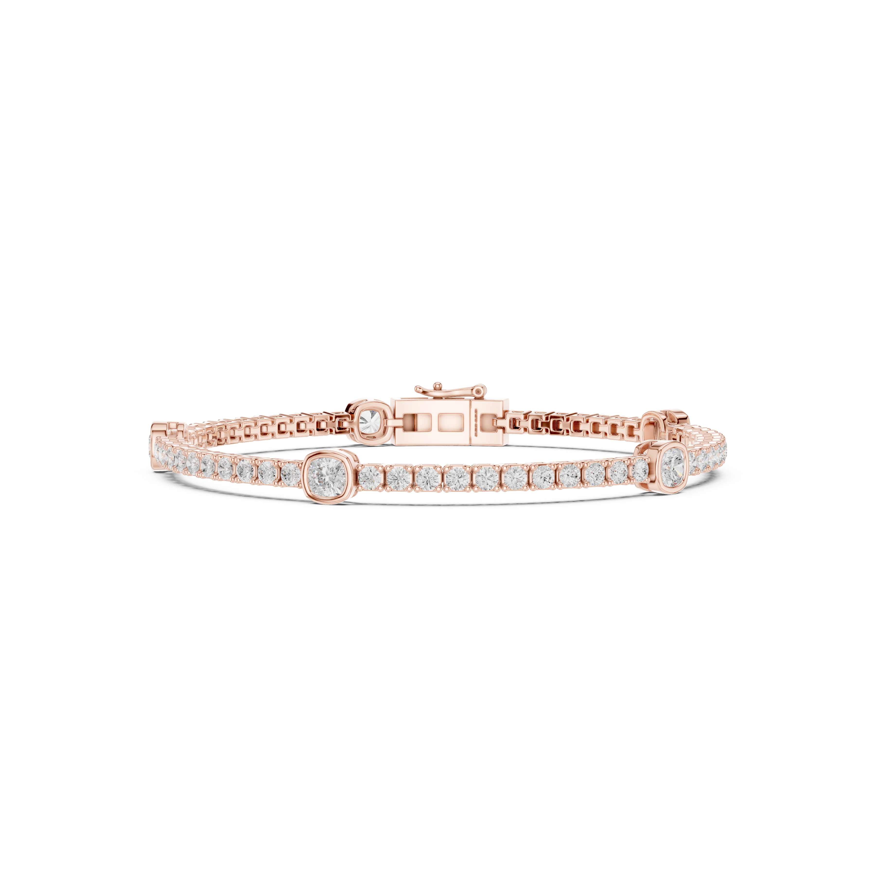 4.42CT EF VS/SI Lab Grown Round Certified Diamond Tennis Wedding Bracelet For Women's 14K White Gold
