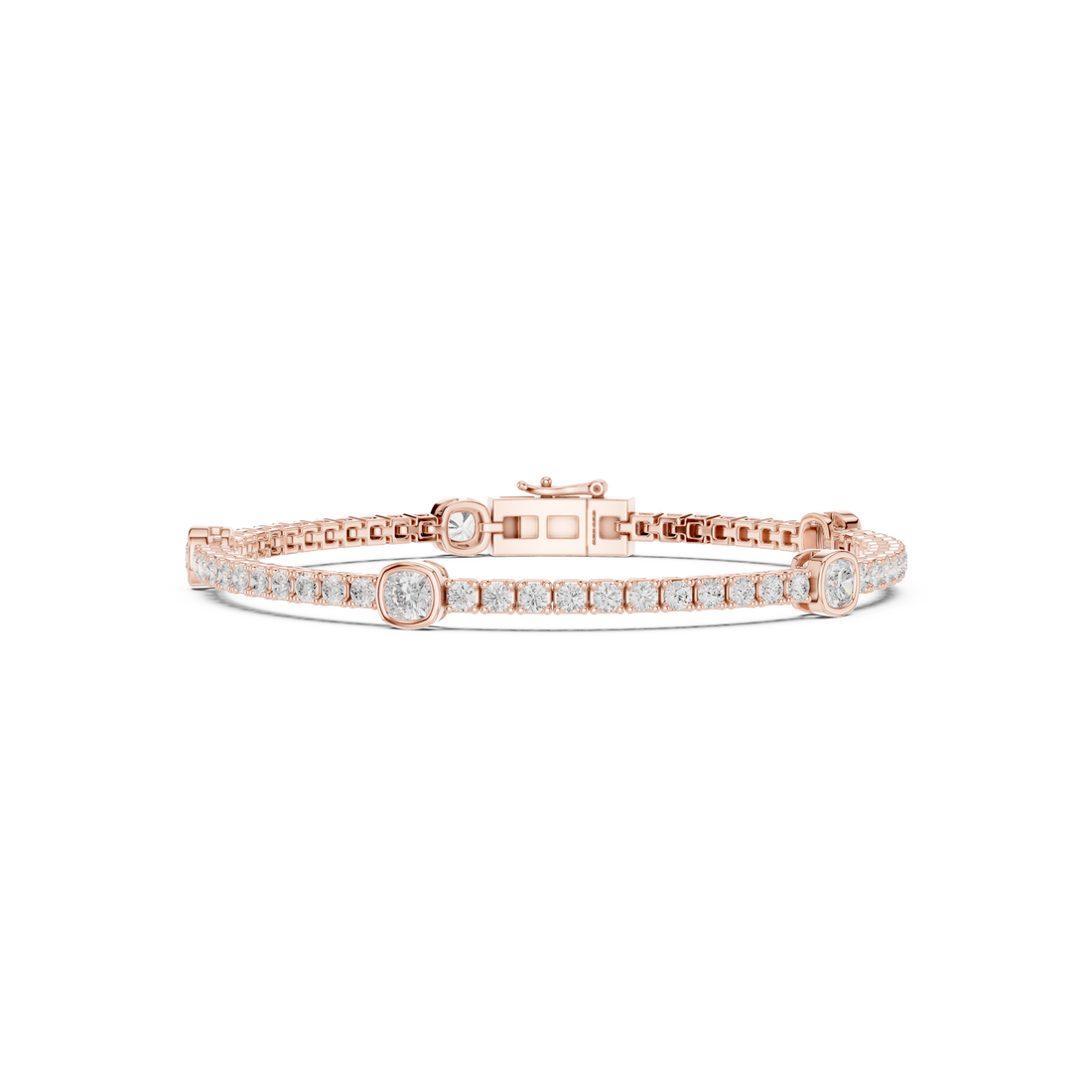 4.42CT EF VS/SI Lab Grown Round Certified Diamond Tennis Wedding Bracelet For Women's 14K White Gold