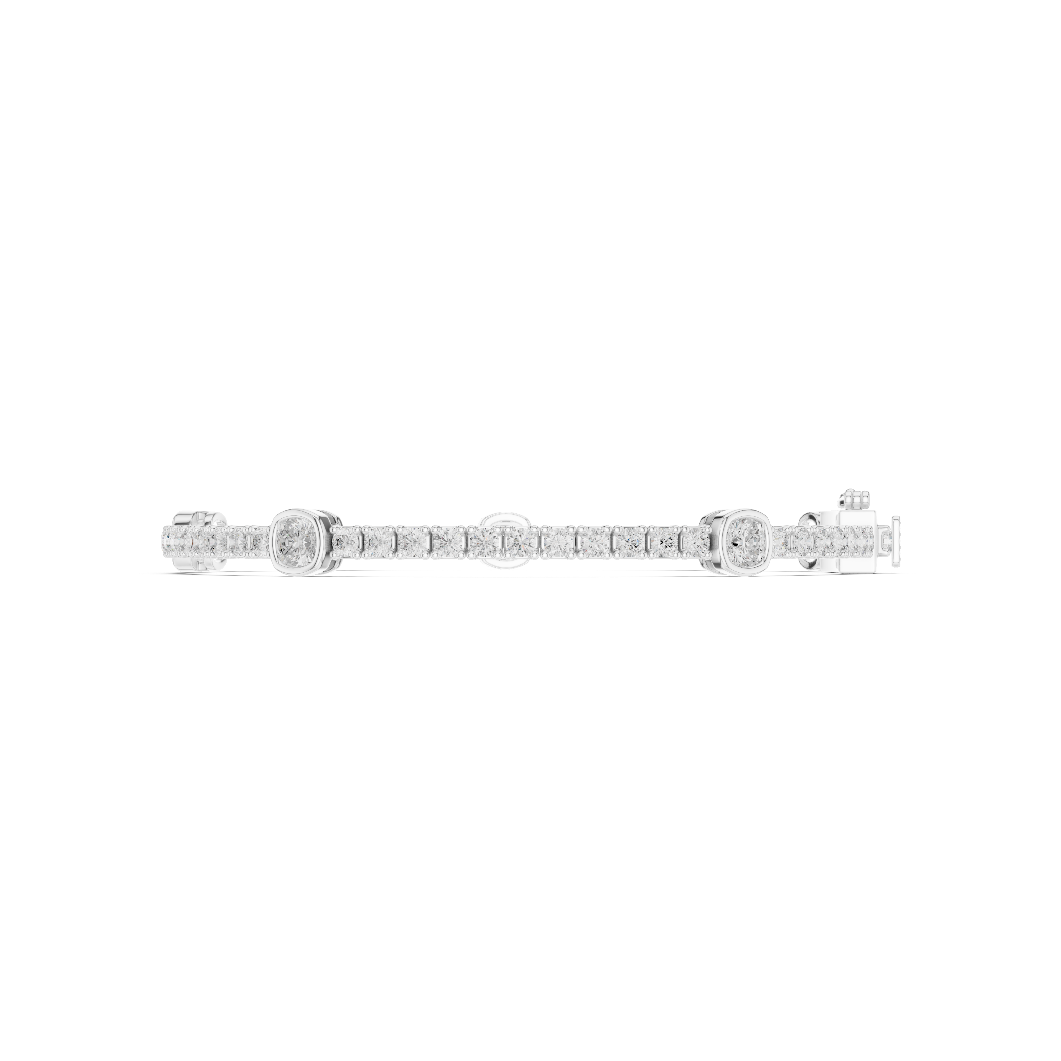 4.42CT EF VS/SI Lab Grown Round Certified Diamond Tennis Wedding Bracelet For Women's 14K White Gold