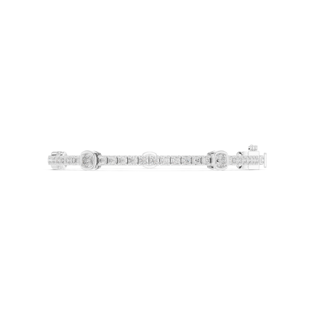 4.42CT EF VS/SI Lab Grown Round Certified Diamond Tennis Wedding Bracelet For Women's 14K White Gold