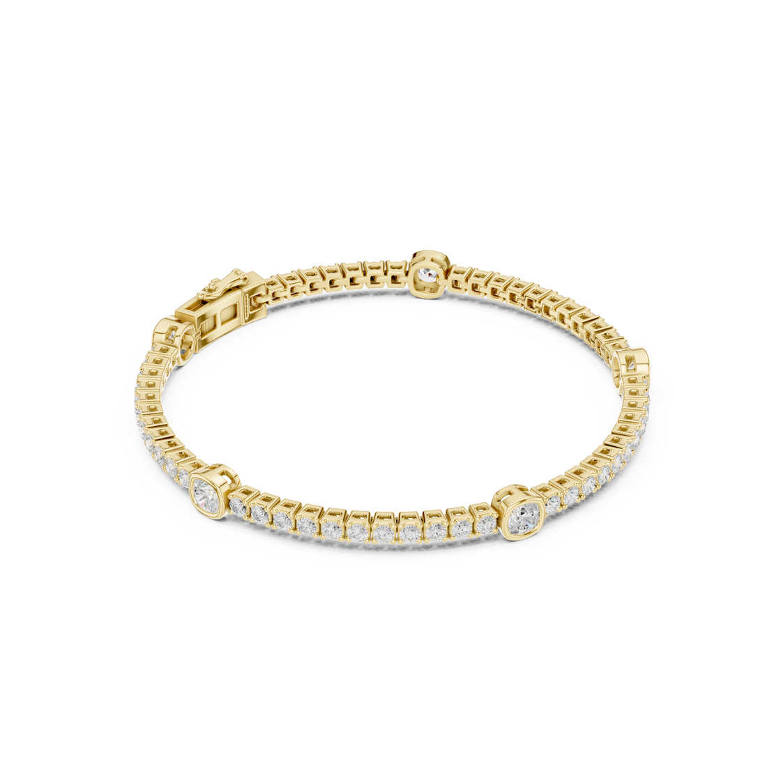 4.42CT EF VS/SI Lab Grown Round Certified Diamond Tennis Wedding Bracelet For Women's 14K White Gold