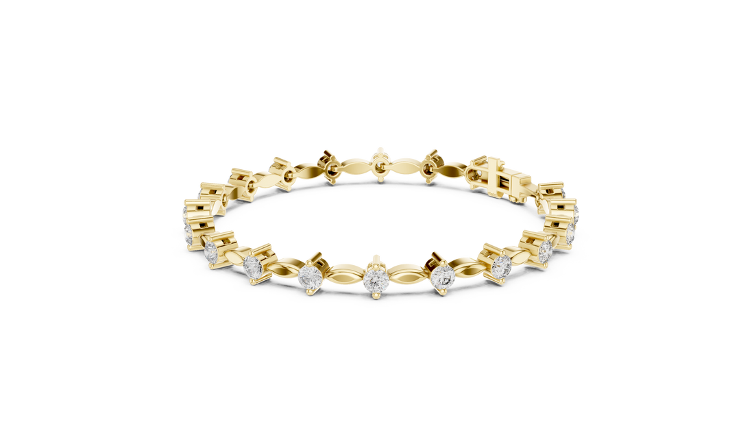 2.09 CT EF VS/SI Lab Grown Certified Round Cut Diamond Tennis Wedding Bracelet For Women's 14K Rose Gold