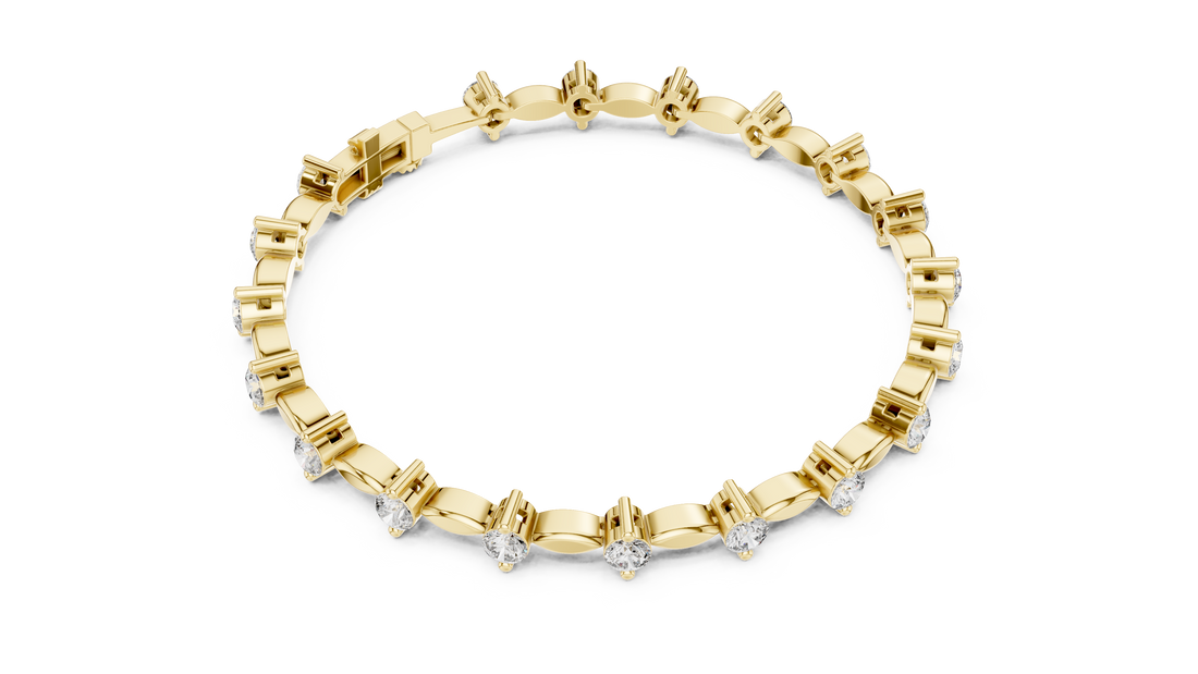 2.09 CT EF VS/SI Lab Grown Certified Round Cut Diamond Tennis Wedding Bracelet For Women's 14K Rose Gold
