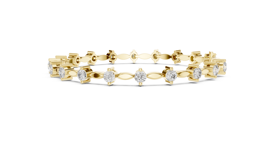 2.09 CT EF VS/SI Lab Grown Certified Round Cut Diamond Tennis Wedding Bracelet For Women's 14K Rose Gold