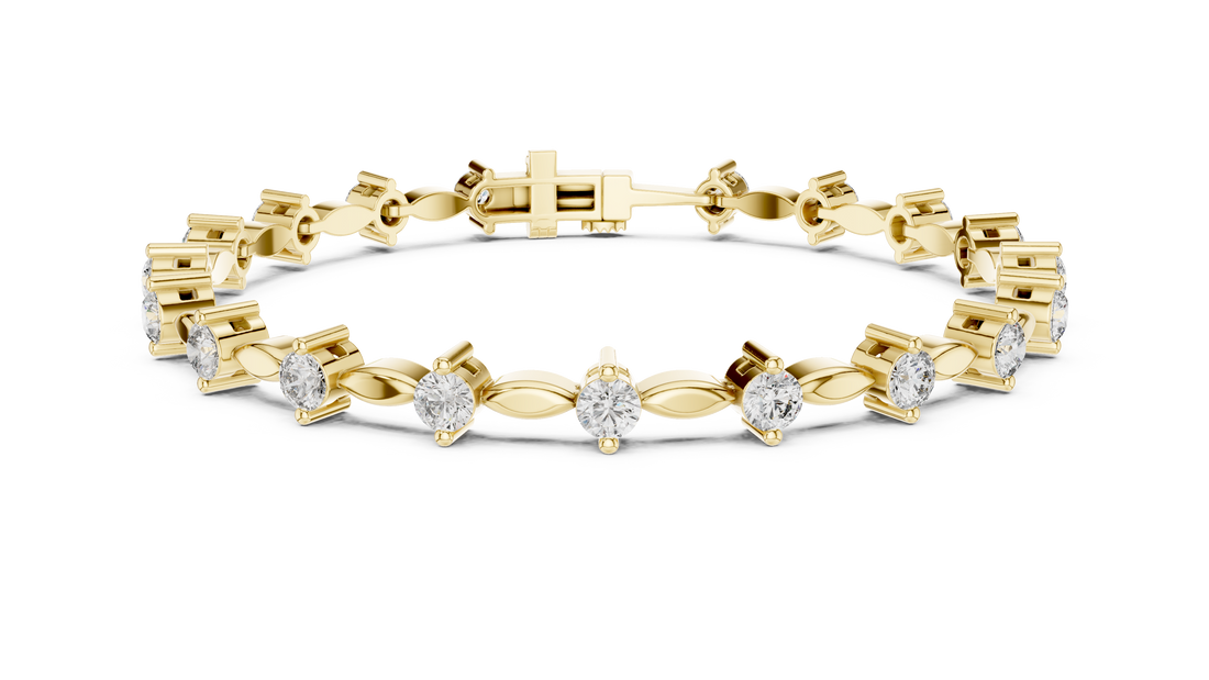 2.09 CT EF VS/SI Lab Grown Certified Round Cut Diamond Tennis Wedding Bracelet For Women's 14K Rose Gold