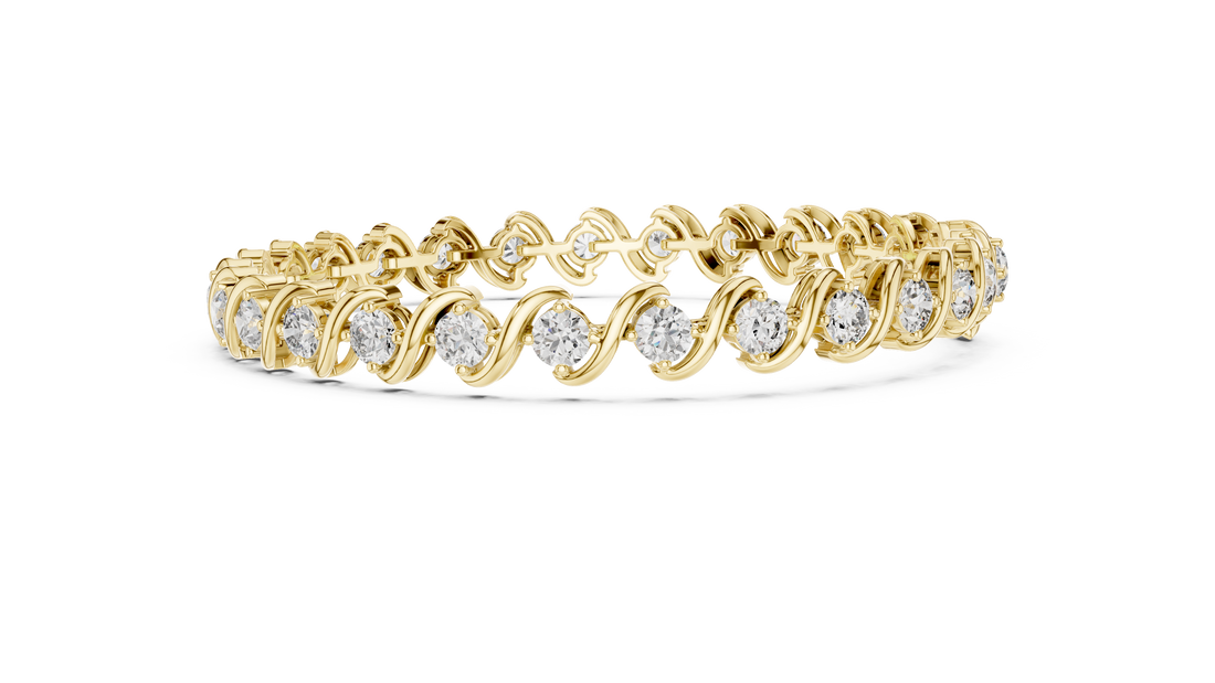 6.455 CT EF VS/SI Lab Grown Round Certified Diamond Tennis Wedding Bracelet For Women's 14K White Gold