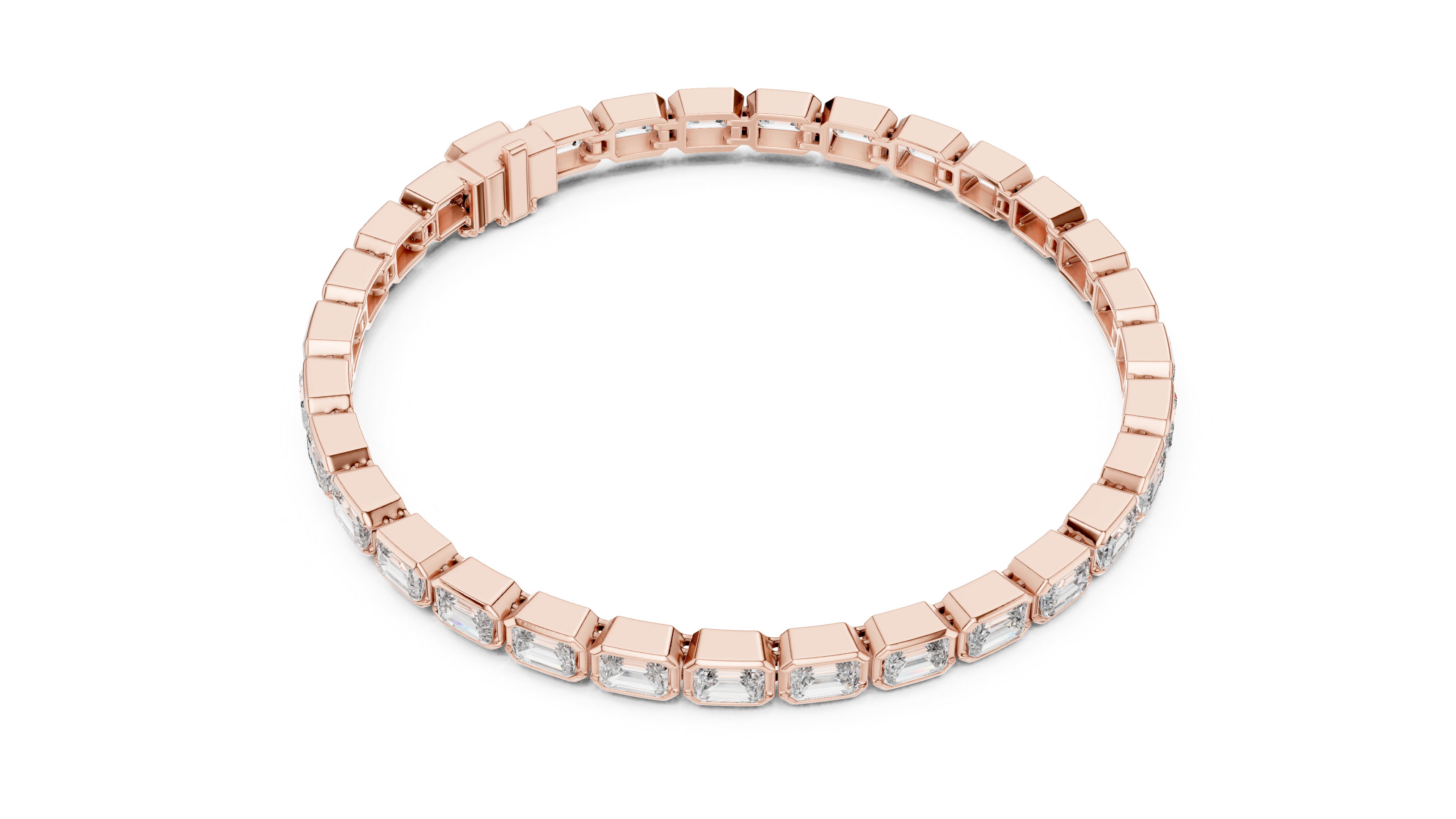 9.3 CT EF VS/SI Lab Grown Emerald Cut Diamond Tennis Wedding Bracelet For Women's 14K White Gold