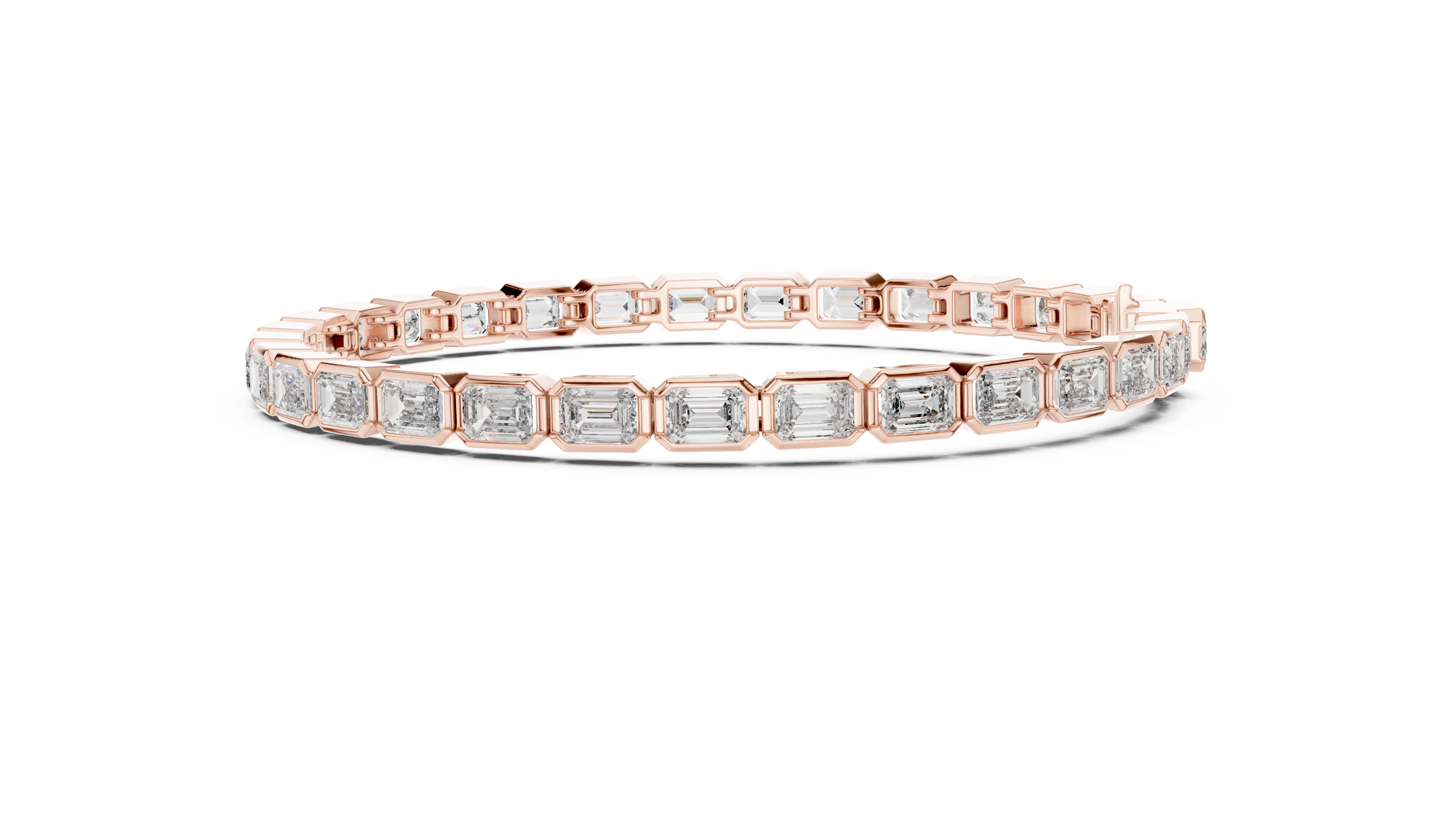 9.3 CT EF VS/SI Lab Grown Emerald Cut Diamond Tennis Wedding Bracelet For Women's 14K White Gold