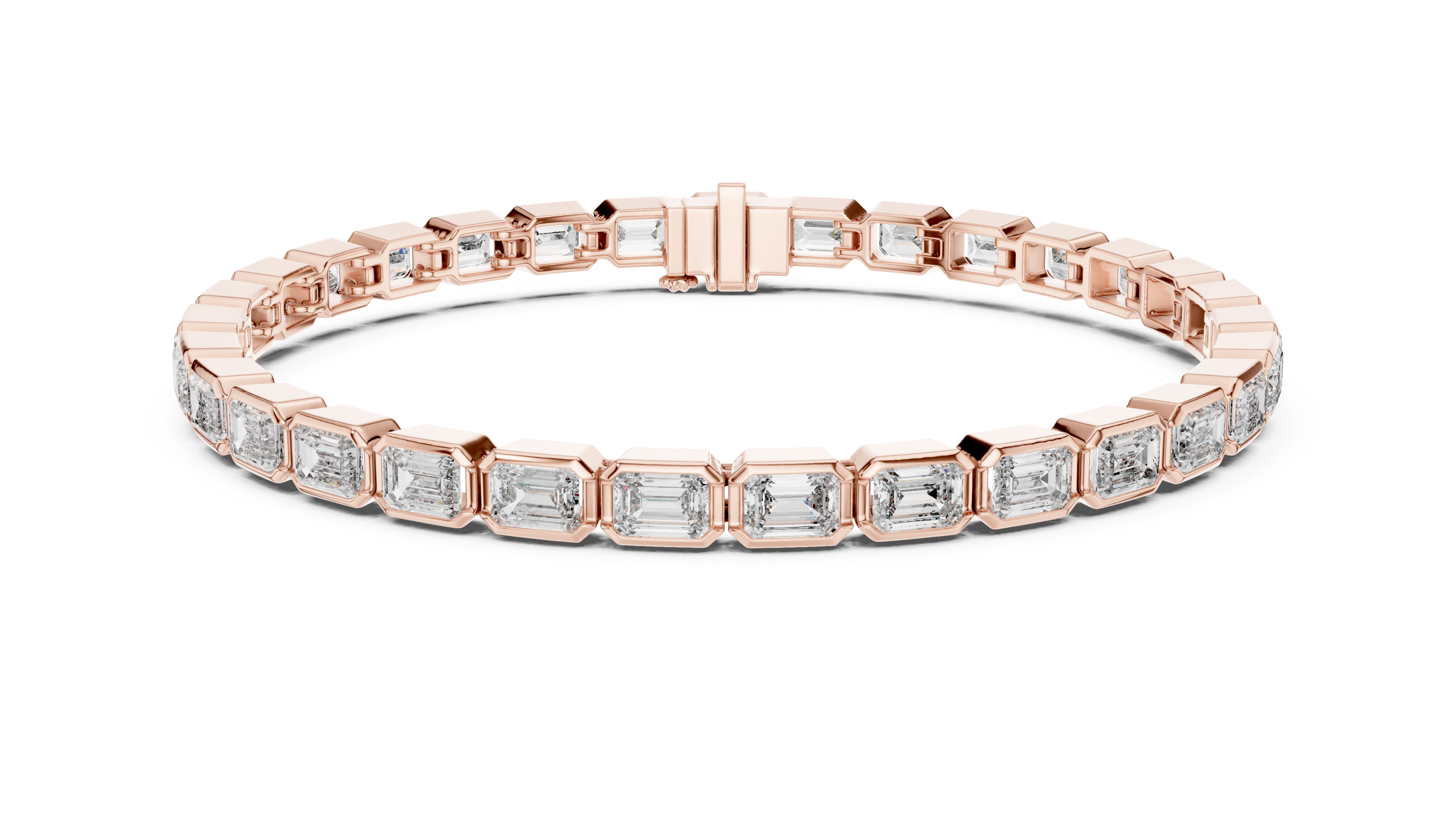 9.3 CT EF VS/SI Lab Grown Emerald Cut Diamond Tennis Wedding Bracelet For Women's 14K White Gold