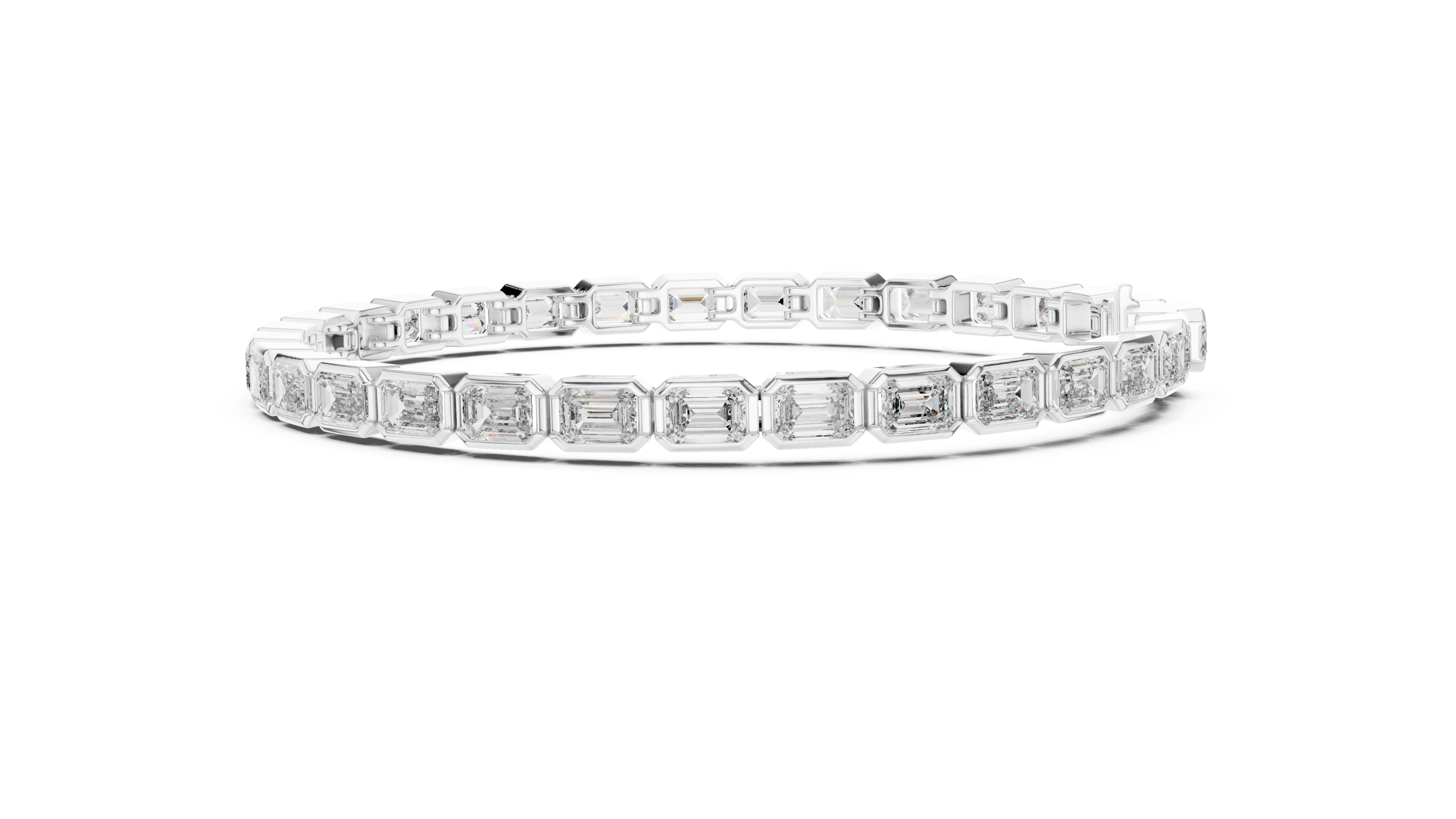 9.3 CT EF VS/SI Lab Grown Emerald Cut Diamond Tennis Wedding Bracelet For Women's 14K White Gold