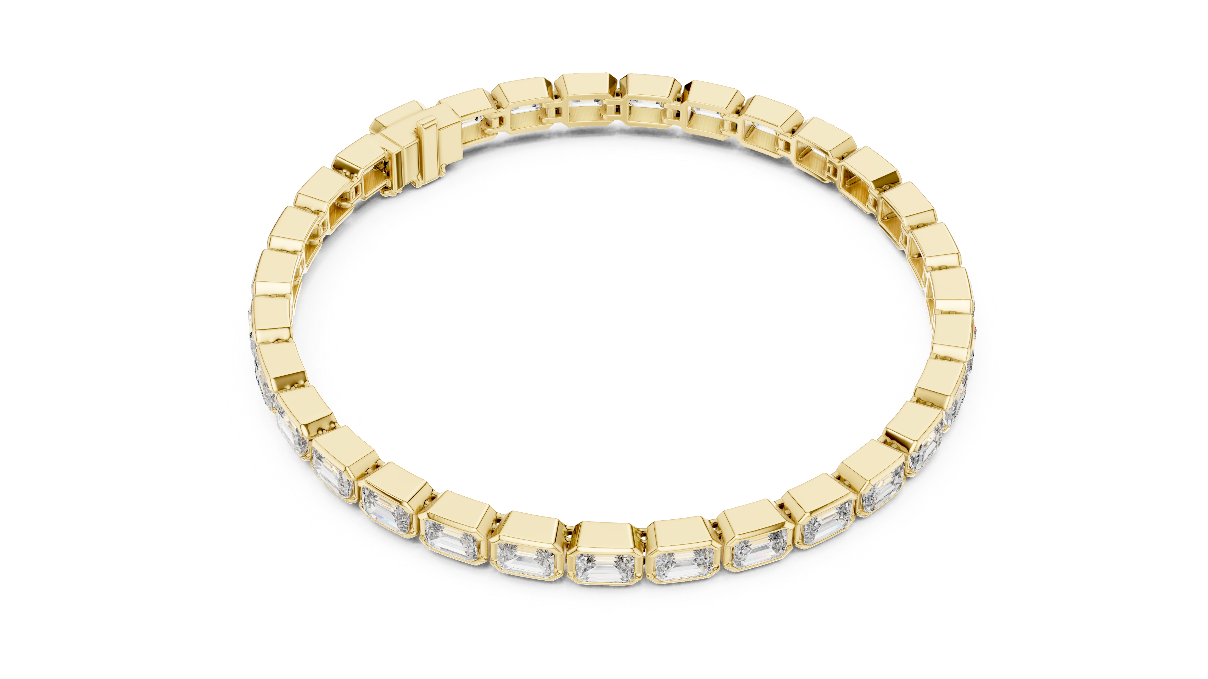 9.3 CT EF VS/SI Lab Grown Emerald Cut Diamond Tennis Wedding Bracelet For Women's 14K White Gold