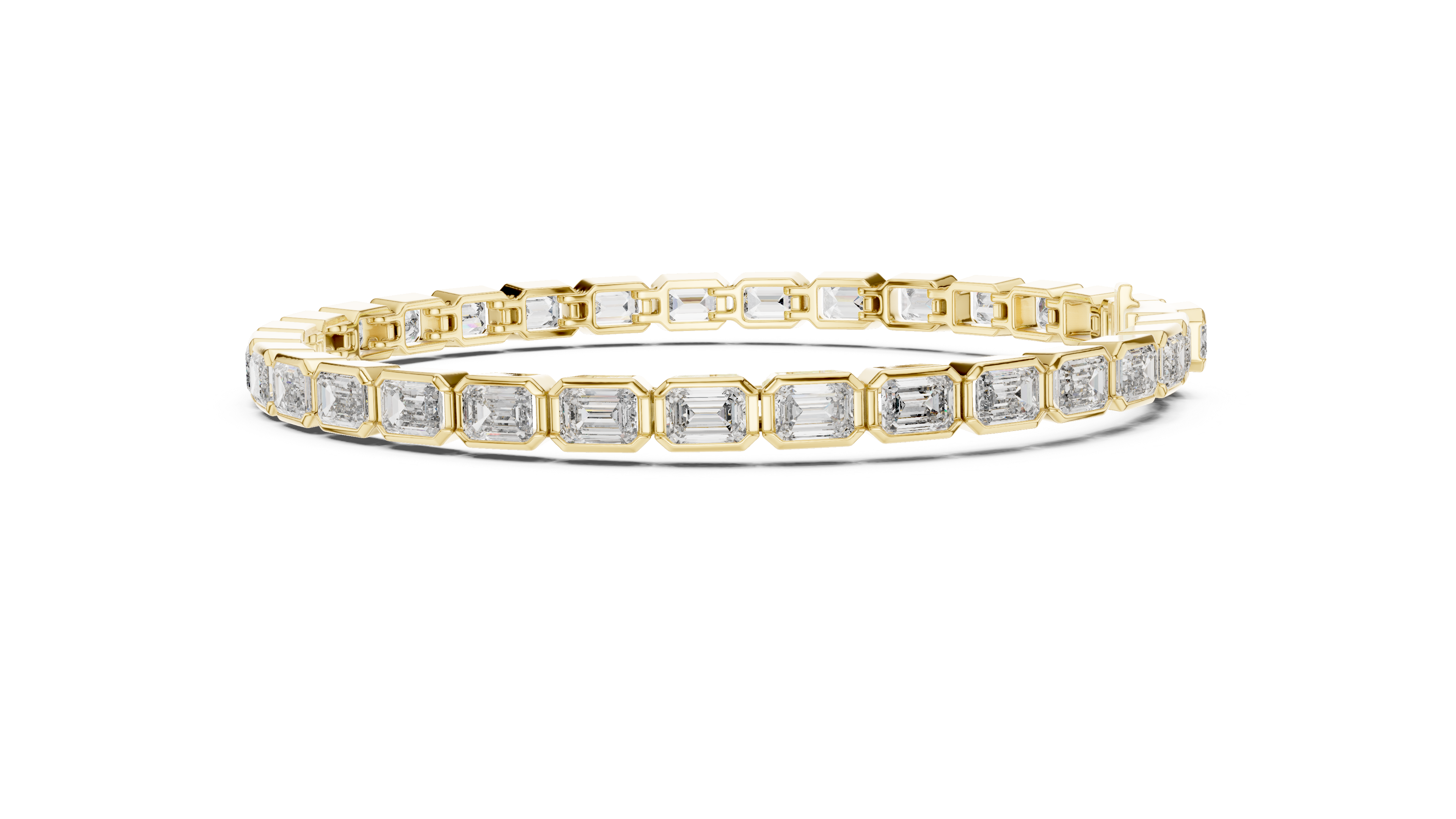 9.3 CT EF VS/SI Lab Grown Emerald Cut Diamond Tennis Wedding Bracelet For Women's 14K White Gold