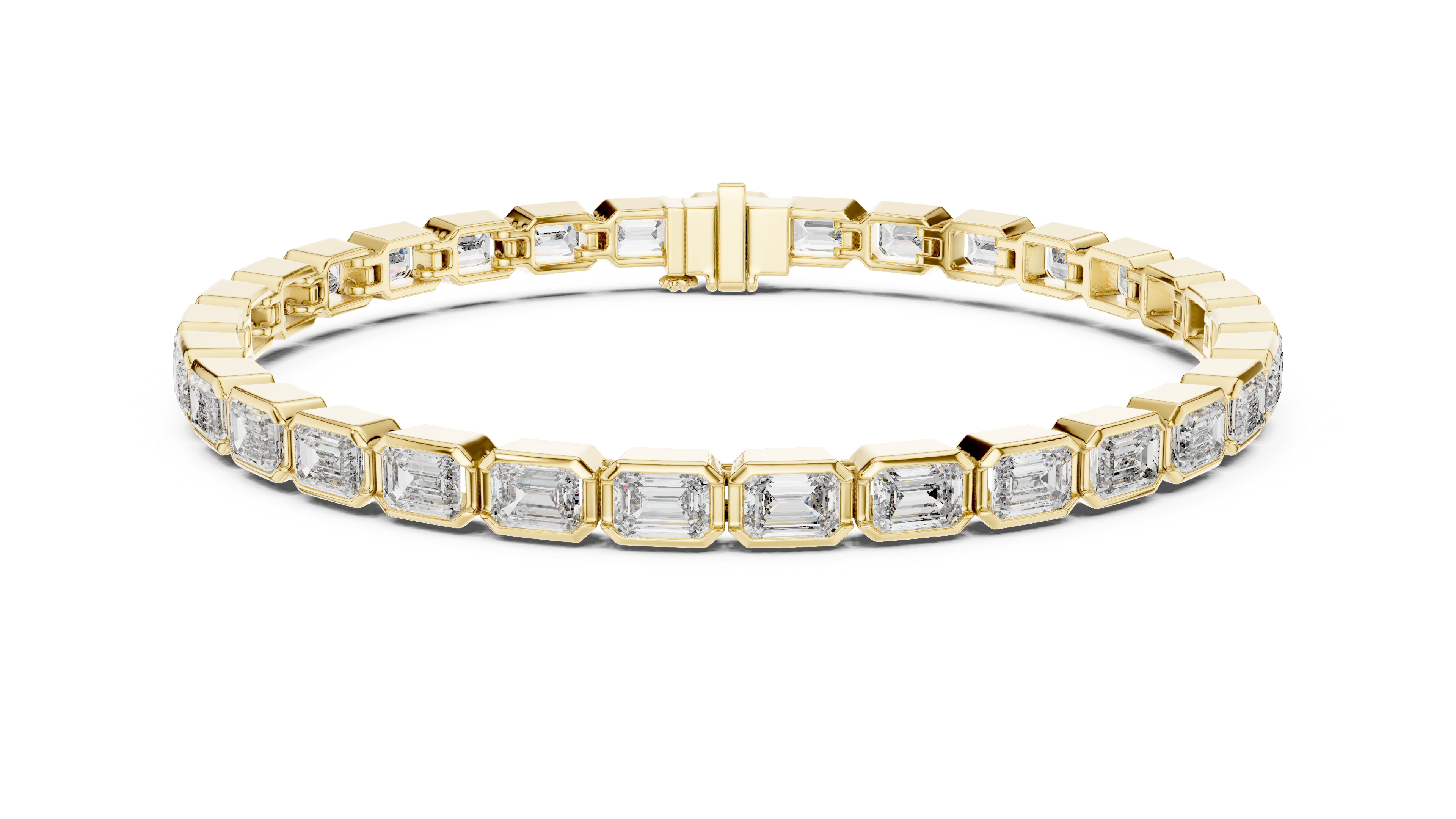9.3 CT EF VS/SI Lab Grown Emerald Cut Diamond Tennis Wedding Bracelet For Women's 14K White Gold