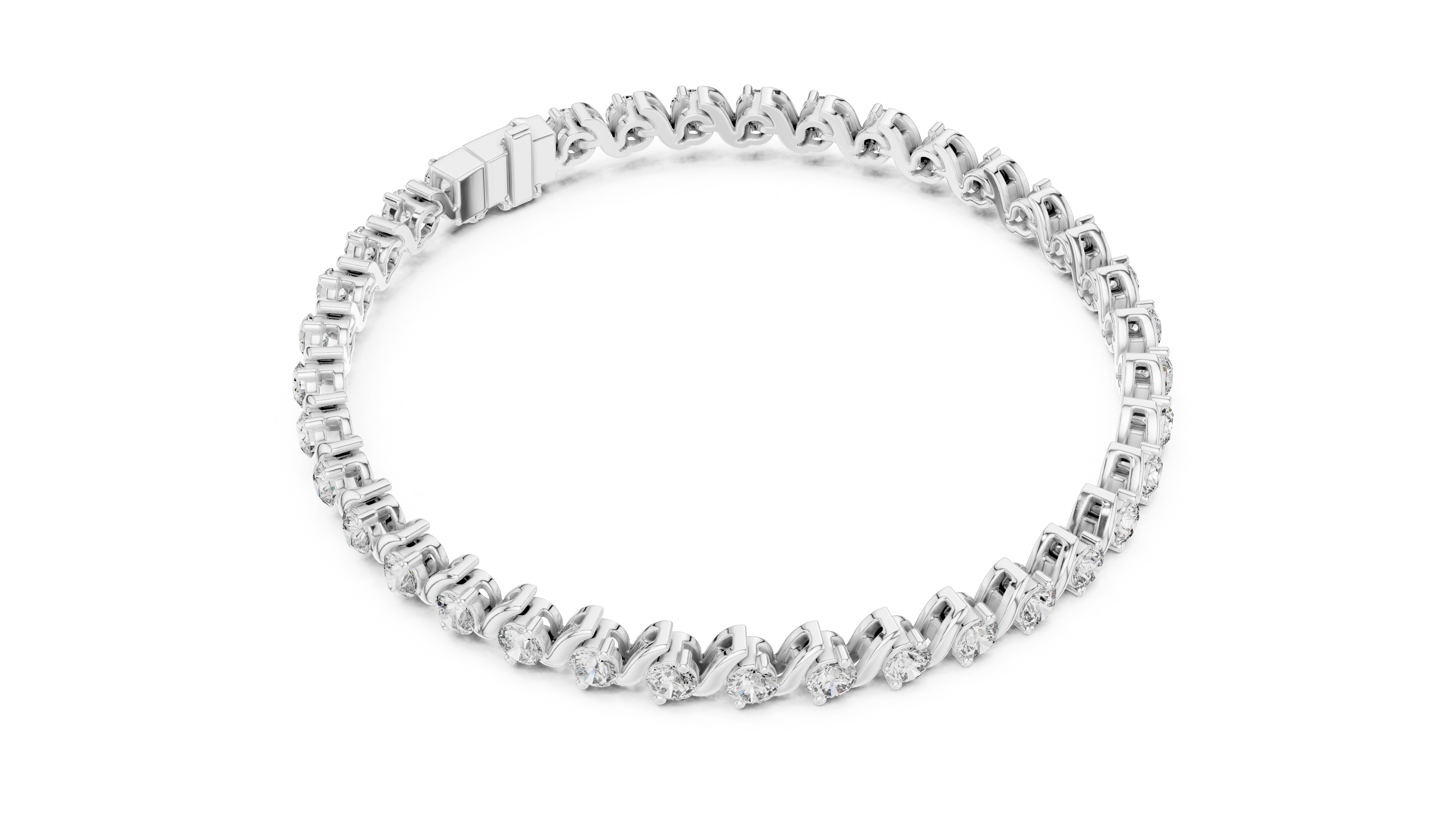 3.6 CT EF VS/SI Lab Grown Round Cut Diamond Tennis Wedding Bracelet For Women's 14K White Gold