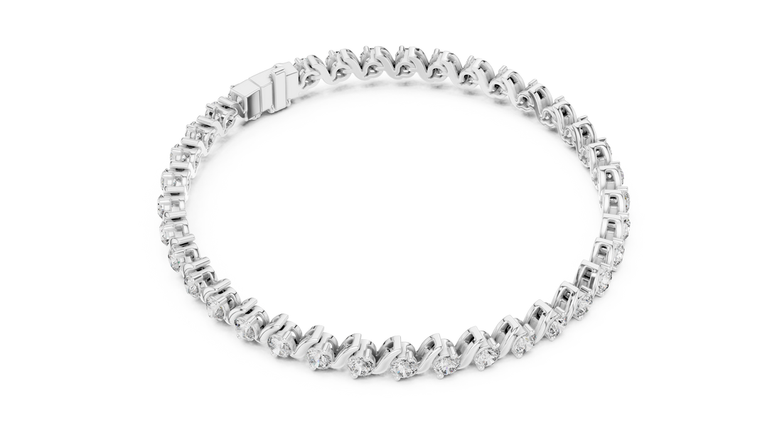 3.6 CT EF VS/SI Lab Grown Round Cut Diamond Tennis Wedding Bracelet For Women's 14K White Gold