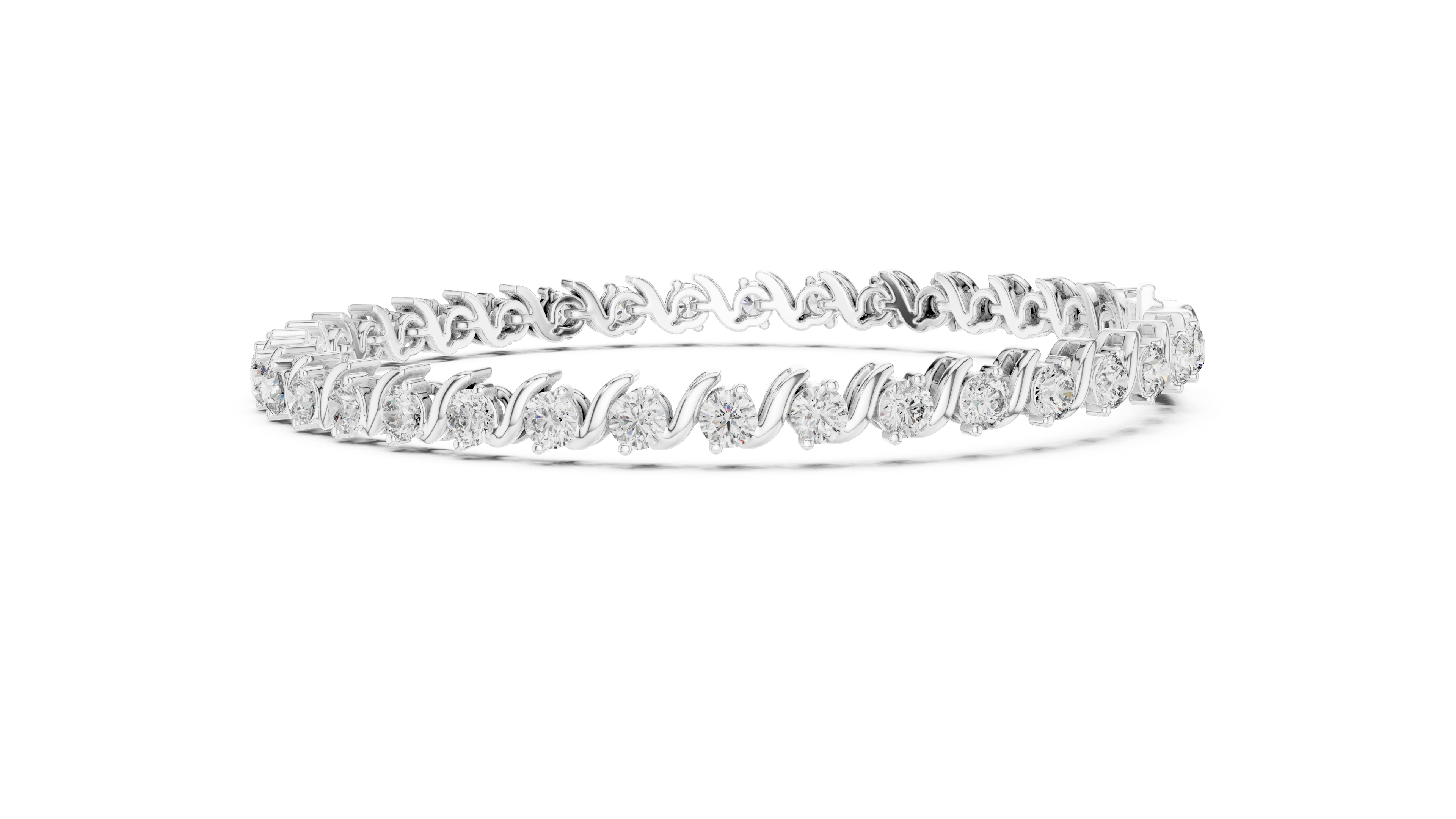 3.6 CT EF VS/SI Lab Grown Round Cut Diamond Tennis Wedding Bracelet For Women's 14K White Gold