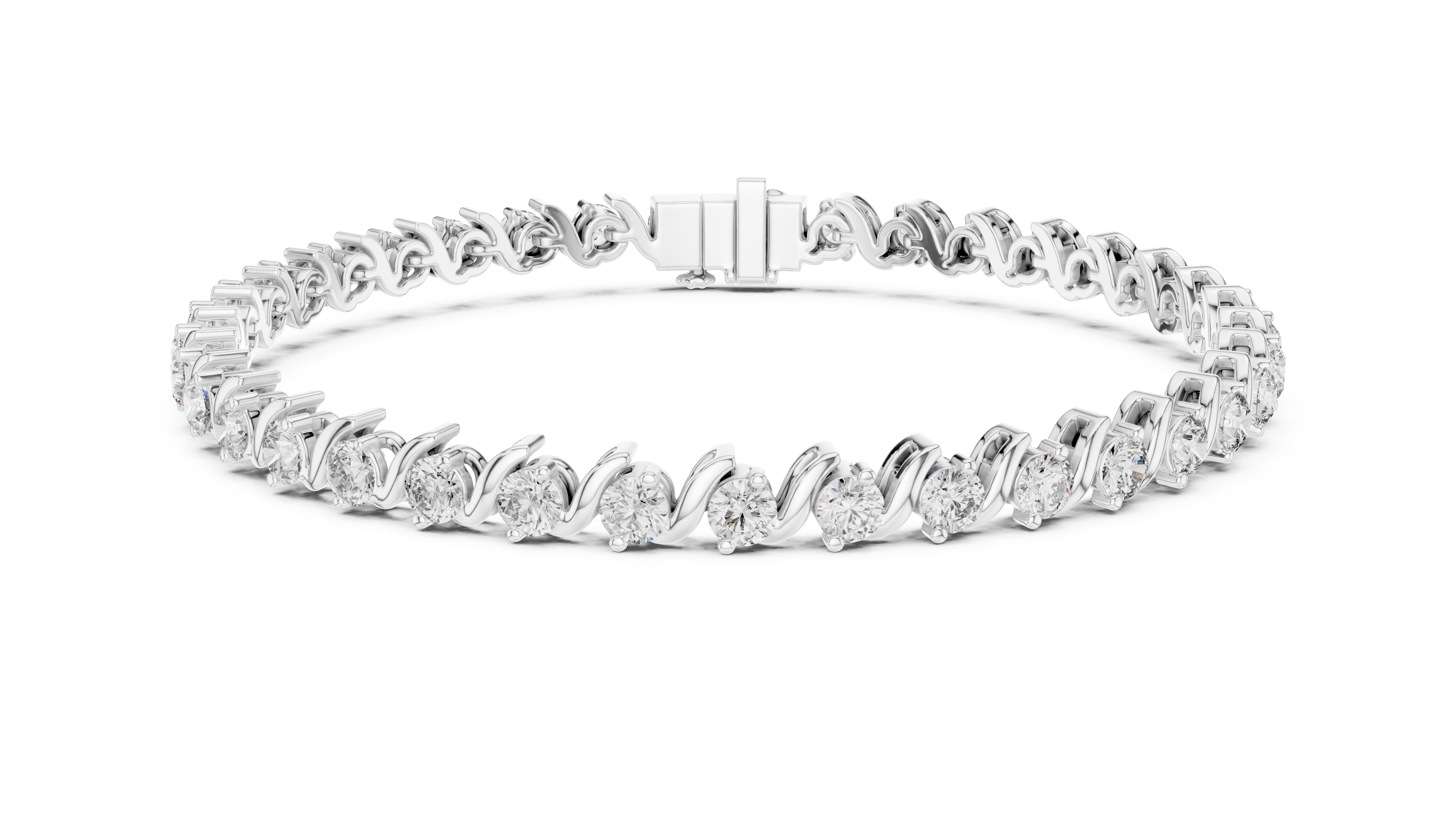 3.6 CT EF VS/SI Lab Grown Round Cut Diamond Tennis Wedding Bracelet For Women's 14K White Gold