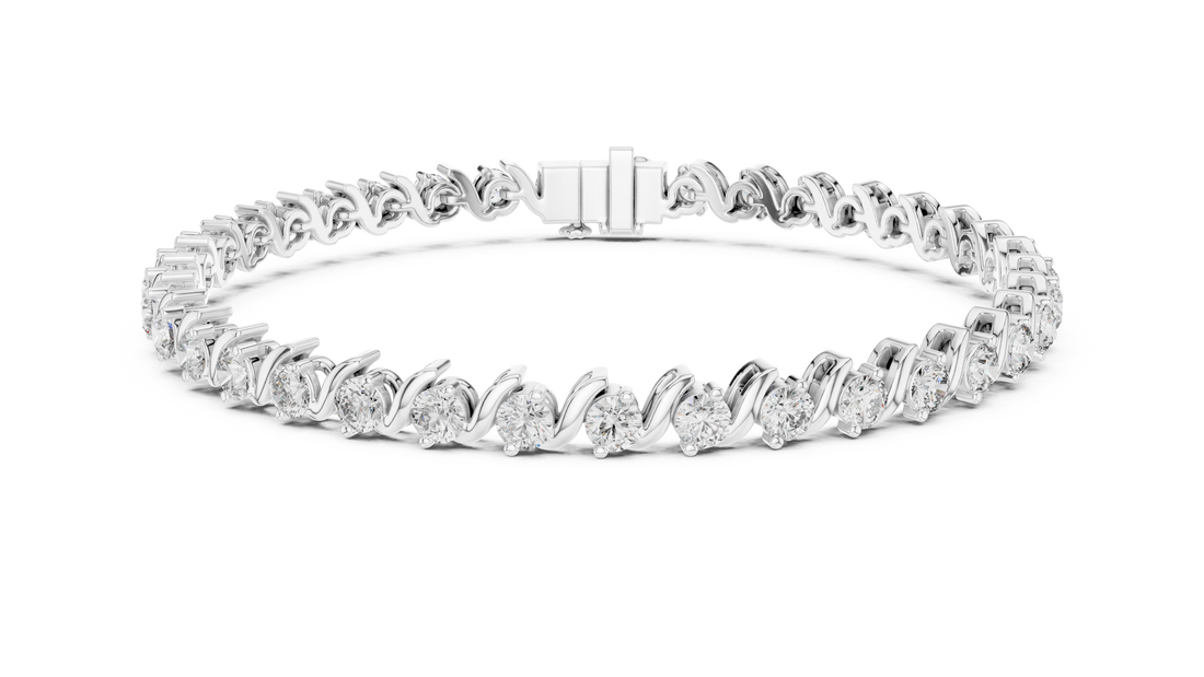 3.6 CT EF VS/SI Lab Grown Round Cut Diamond Tennis Wedding Bracelet For Women's 14K White Gold